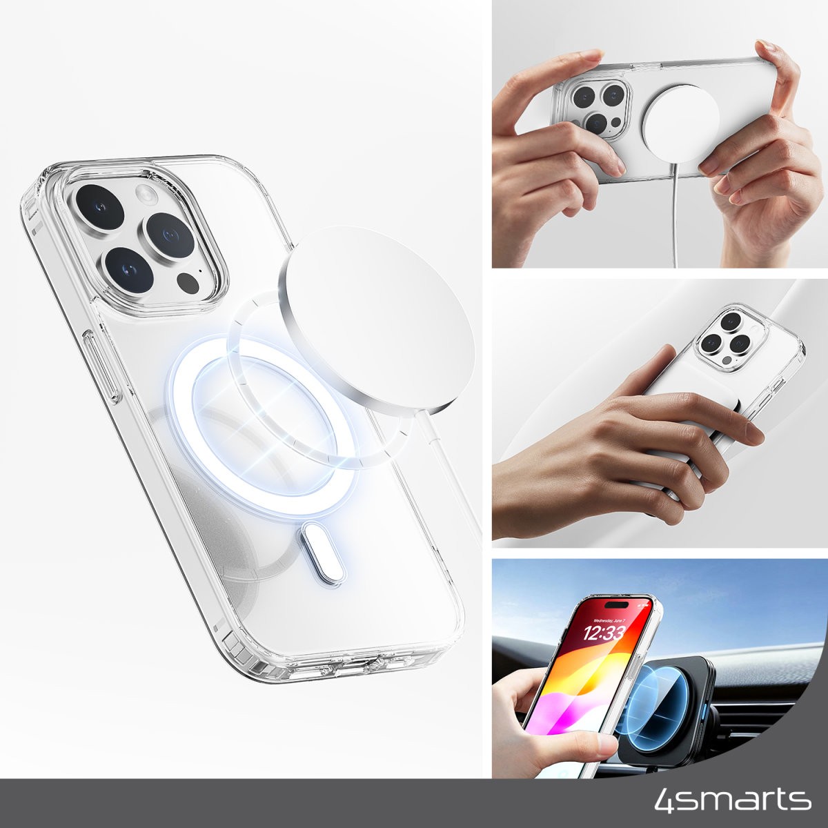 Aksesorë për telefon 4smarts / 360 Protection Set / Apple iPhone 15 Plus - Trasnsparente - Figura 3