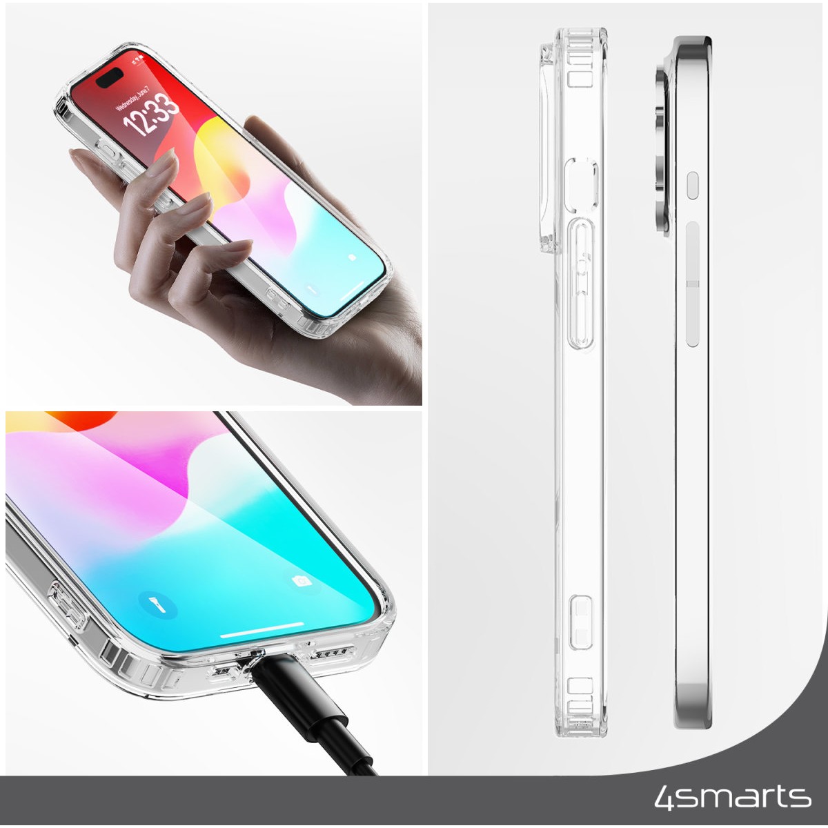 Aksesorë për telefon 4smarts / 360 Protection Set / Apple iPhone 15 Plus - Trasnsparente - Figura 5