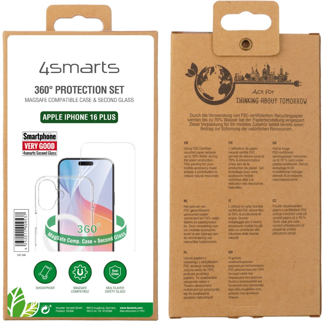 Aksesorë për telefon 4smarts / 360 Premium Protection Set / Apple iPhone 16 Plus - Transparente - Figura 3