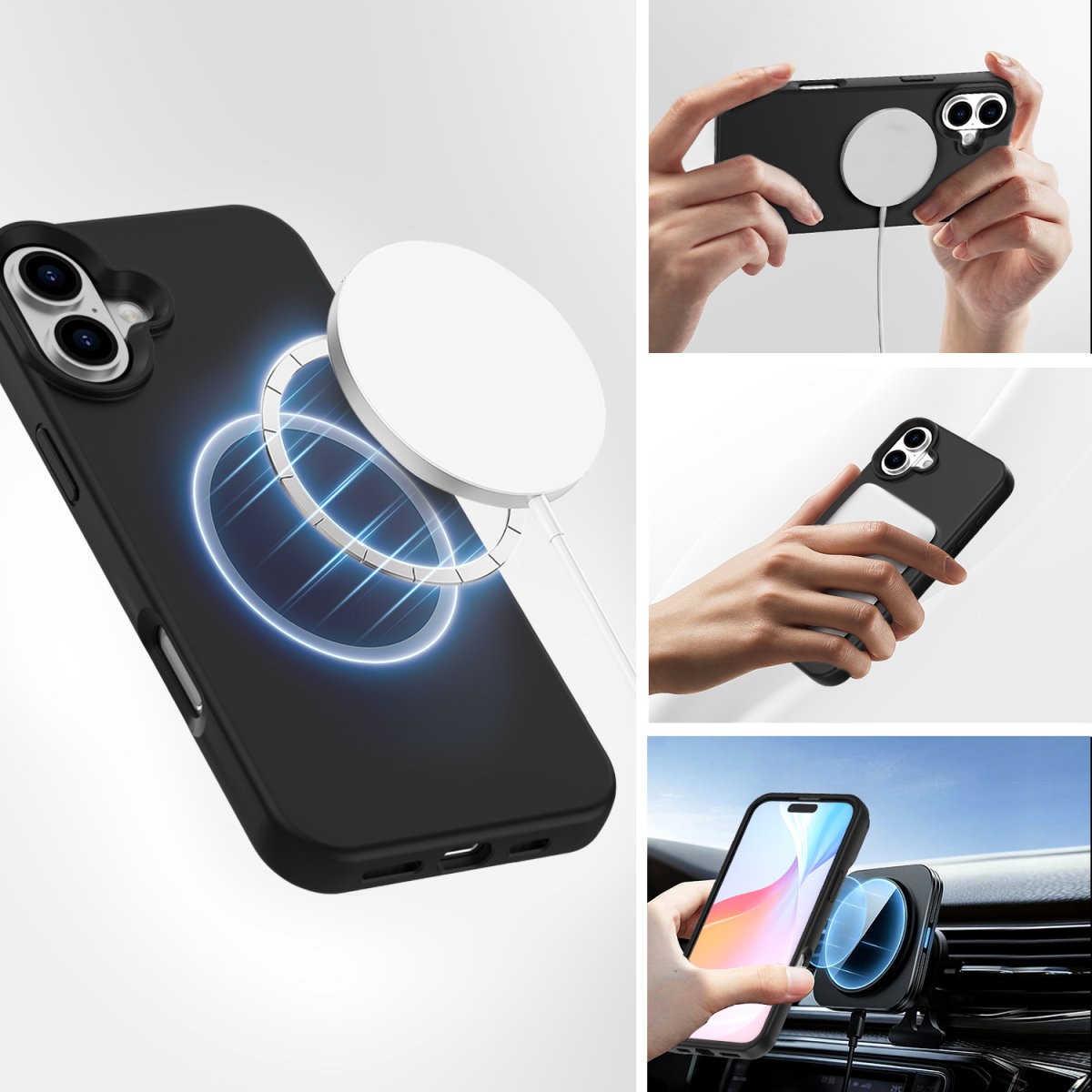 Aksesorë për telefon 4smarts / Silicone Case Cupertino / Apple iPhone 16 - Zezë - Figura 2