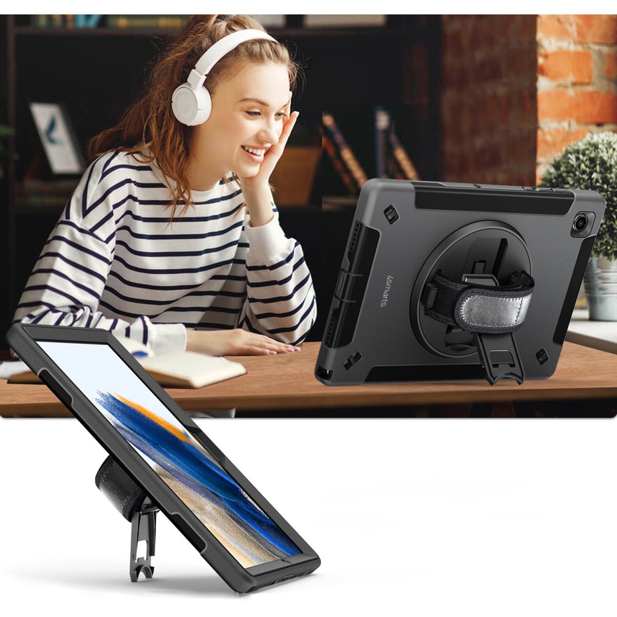 Aksesorë për tablet 4smarts Rugged Case Grip for Samsung Galaxy 8.7" Tab A9 – Zezë - Figura 5