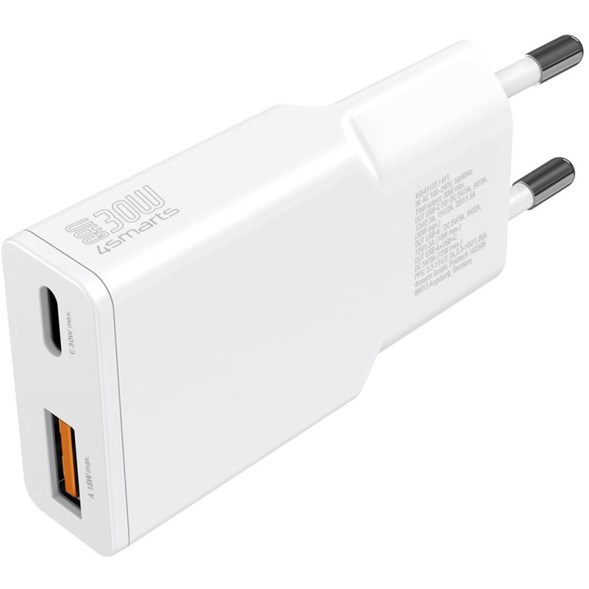 4smarts PDPlug Slim Duos / 30W / USB-C USB-A / i bardhë - Figura 2
