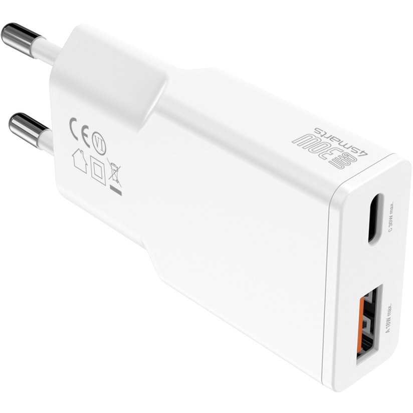 4smarts PDPlug Slim Duos / 30W / USB-C USB-A / i bardhë - Figura 3