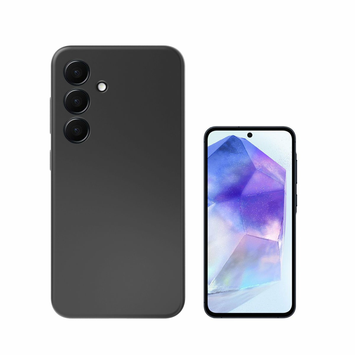 Mbrojtëse 4smarts Silicone Cupertino për Samsung Galaxy A55, e zezë