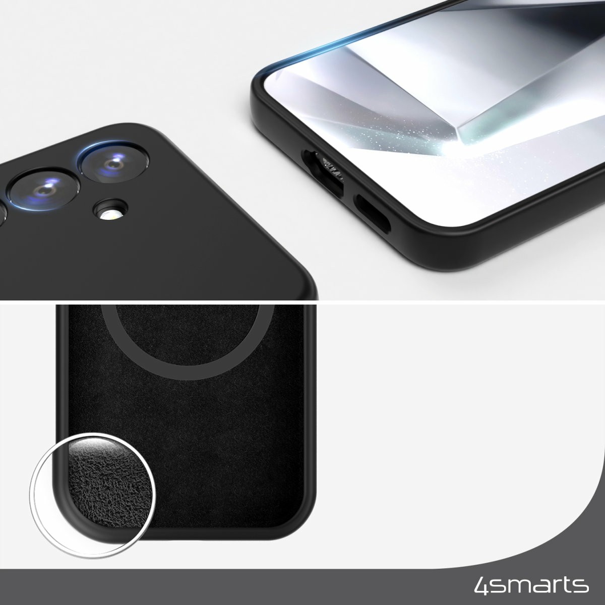 Mbrojtëse 4smarts Silicone Cupertino për Samsung Galaxy A55, e zezë - Figura 3