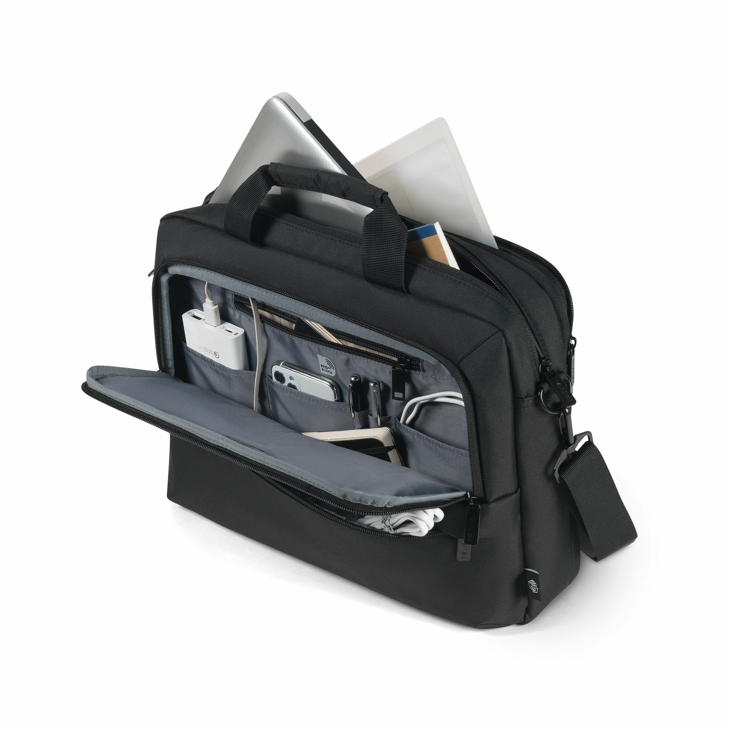 Çantë për Laptop Dicota Top Traveller Eco CORE Toploader / 13-14.1 inch / e zezë - Figura 3