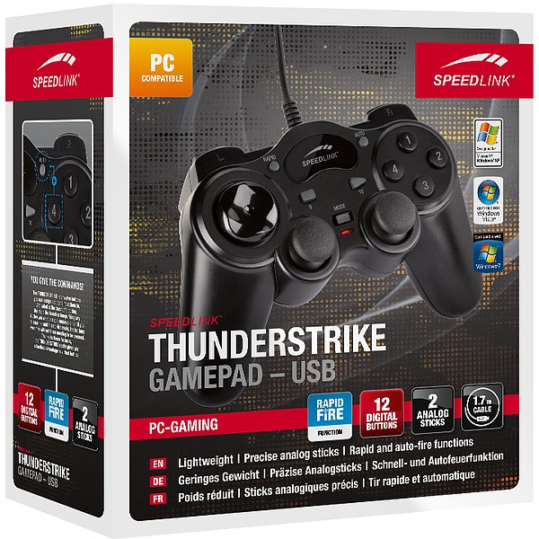 Kontroller Speedlink Gamepad THUNDERSTRIKE për PC, USB, i zi - Figura 4