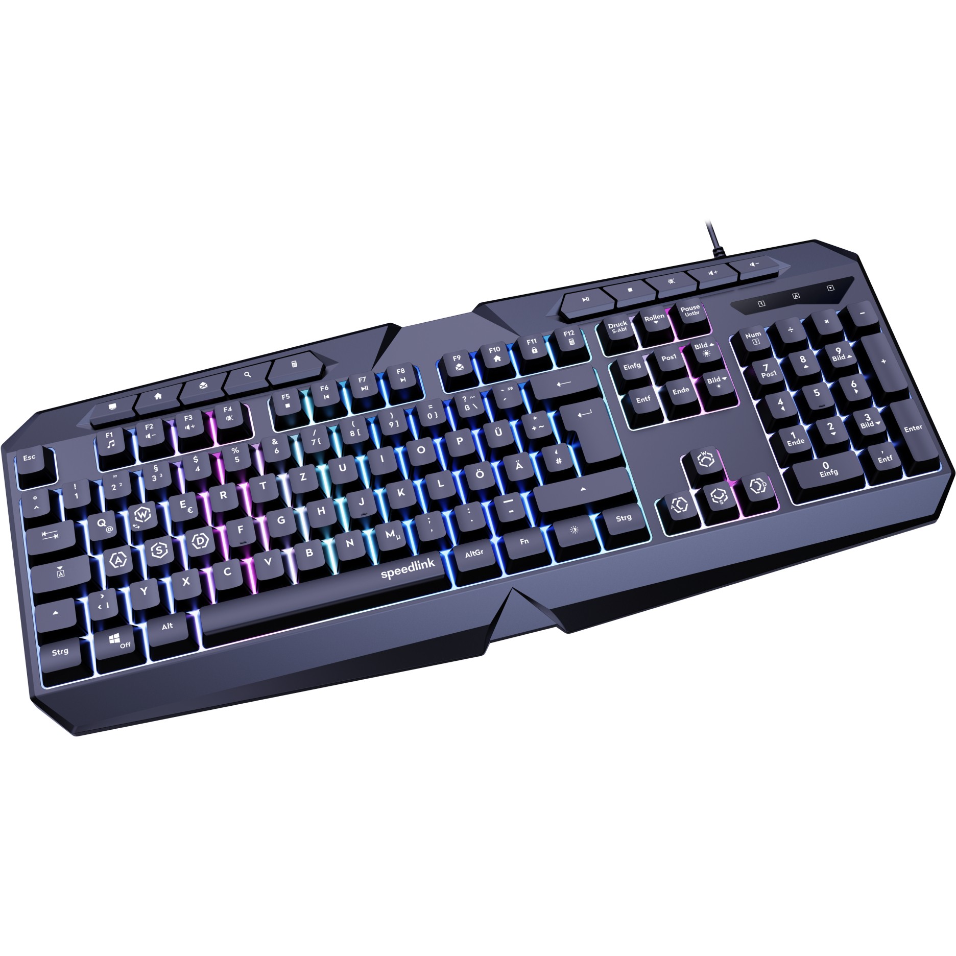Tastierë Gaming Speedlink LUDICIUM RGB Wired / QWERTZ - Zezë - Figura 2