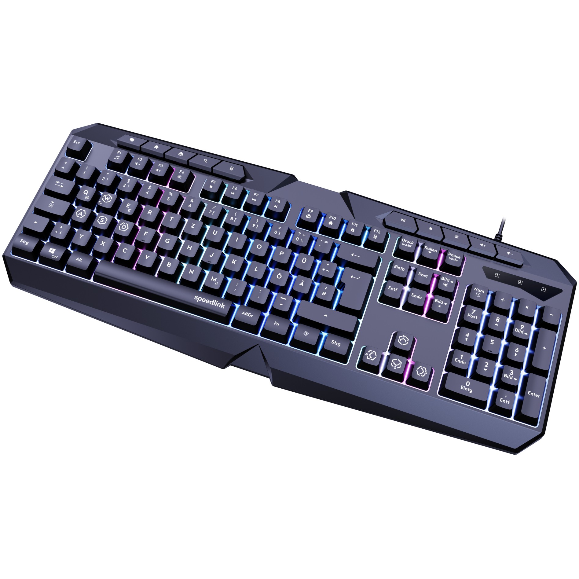 Tastierë Gaming Speedlink LUDICIUM RGB Wired / QWERTZ - Zezë - Figura 4