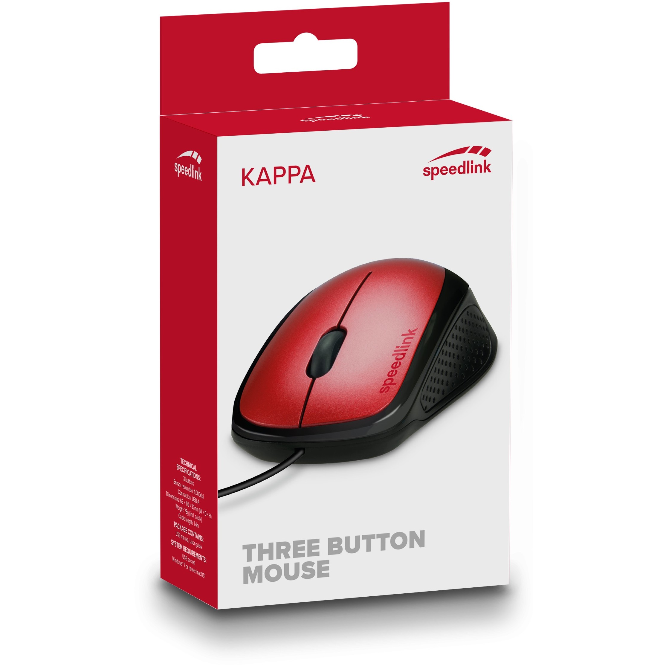 Maus Speedlink KAPPA, USB, i kuq - Figura 2