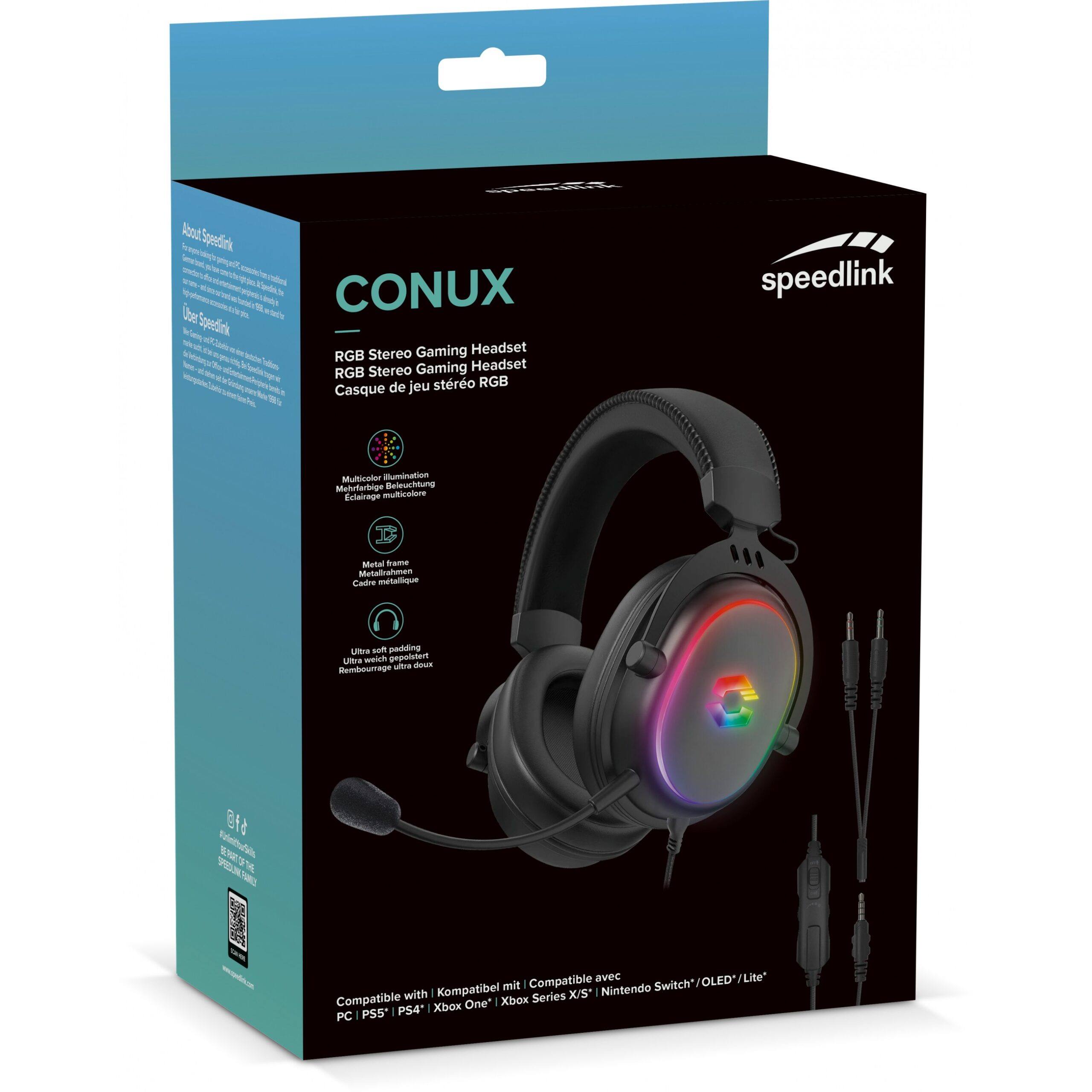 Kufje Gaming Speedlink CONUX RGB. PC/PS5/PS4/Xbox/Switch / E zezë - Figura 5