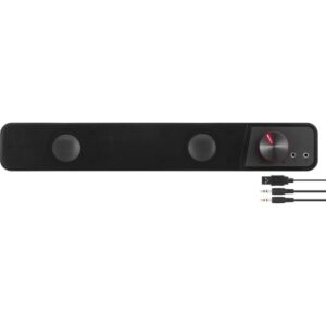 SPEEDLINK BRIO Stereo Soundbar për PC 6W RMS USB/3.5mm Jack – E Zezë