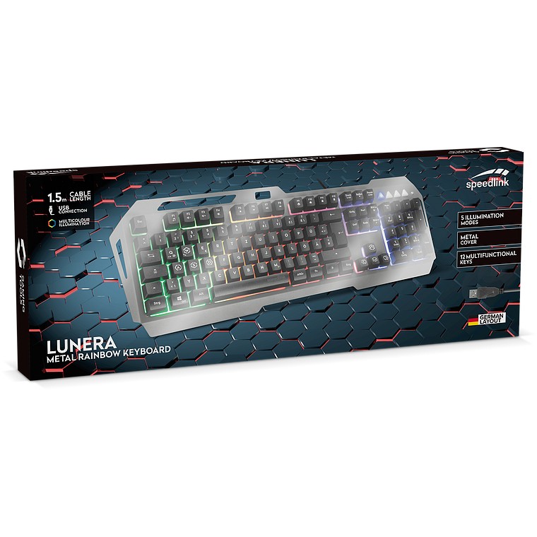 Tastierë Gaming Speedlink LUNERA Wired / DE Layout - Zezë - Figura 4