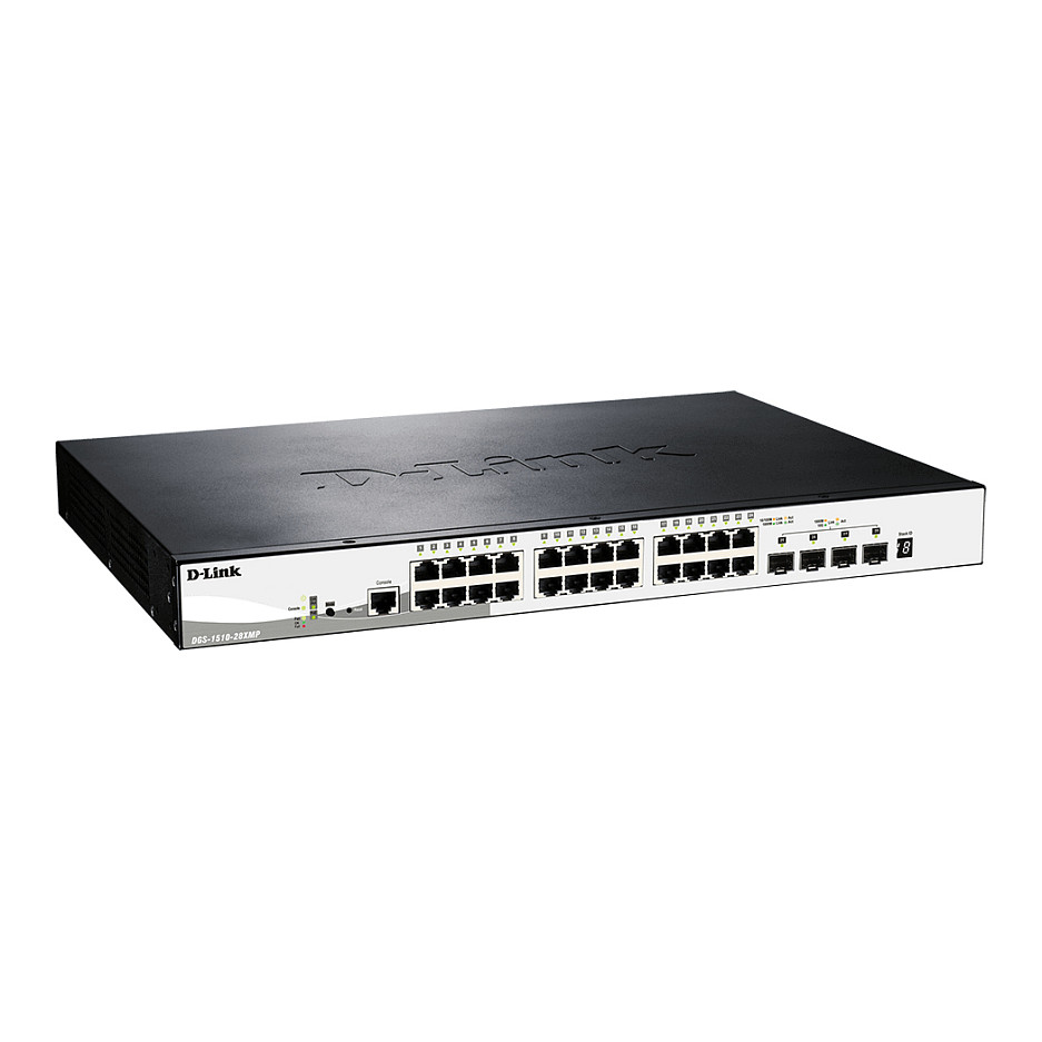 D-Link DGS-1510-28XMP/E 28-Port Gigabit Smart Managed PoE+ Stackable Switch with 24x PoE+, 4x10G SFP+ Uplink & 370W PoE Budget - Figura 2