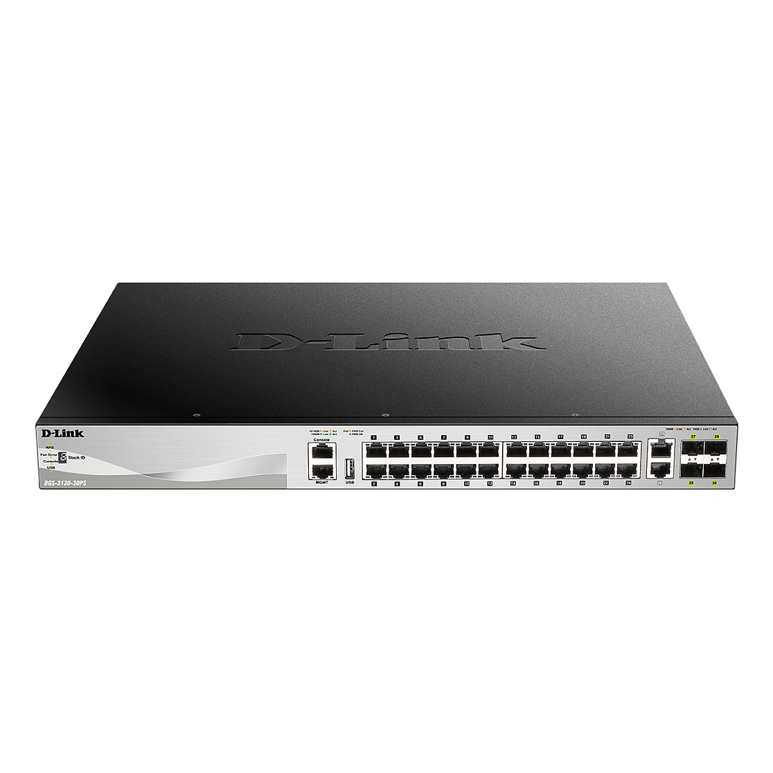 D-Link DGS-3130-30PS/E 30-Port Gigabit L3 Managed PoE+ Stackable Switch with 2x10GBASE-T + 4x10G SFP+ Uplink, 370W PoE Budget - Figura 2