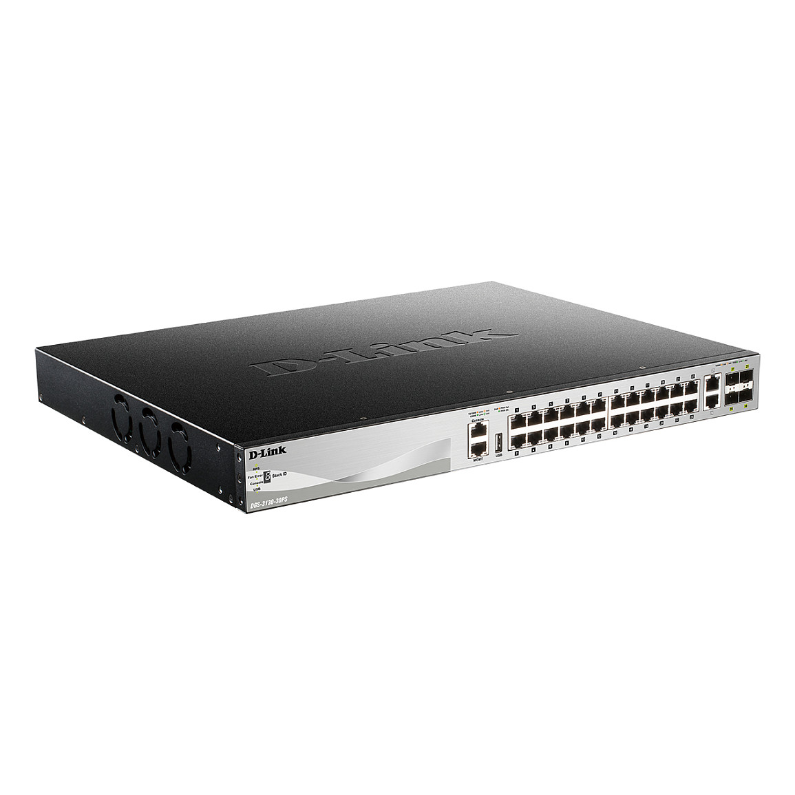 D-Link DGS-3130-30PS/E 30-Port Gigabit L3 Managed PoE+ Stackable Switch with 2x10GBASE-T + 4x10G SFP+ Uplink, 370W PoE Budget - Figura 3
