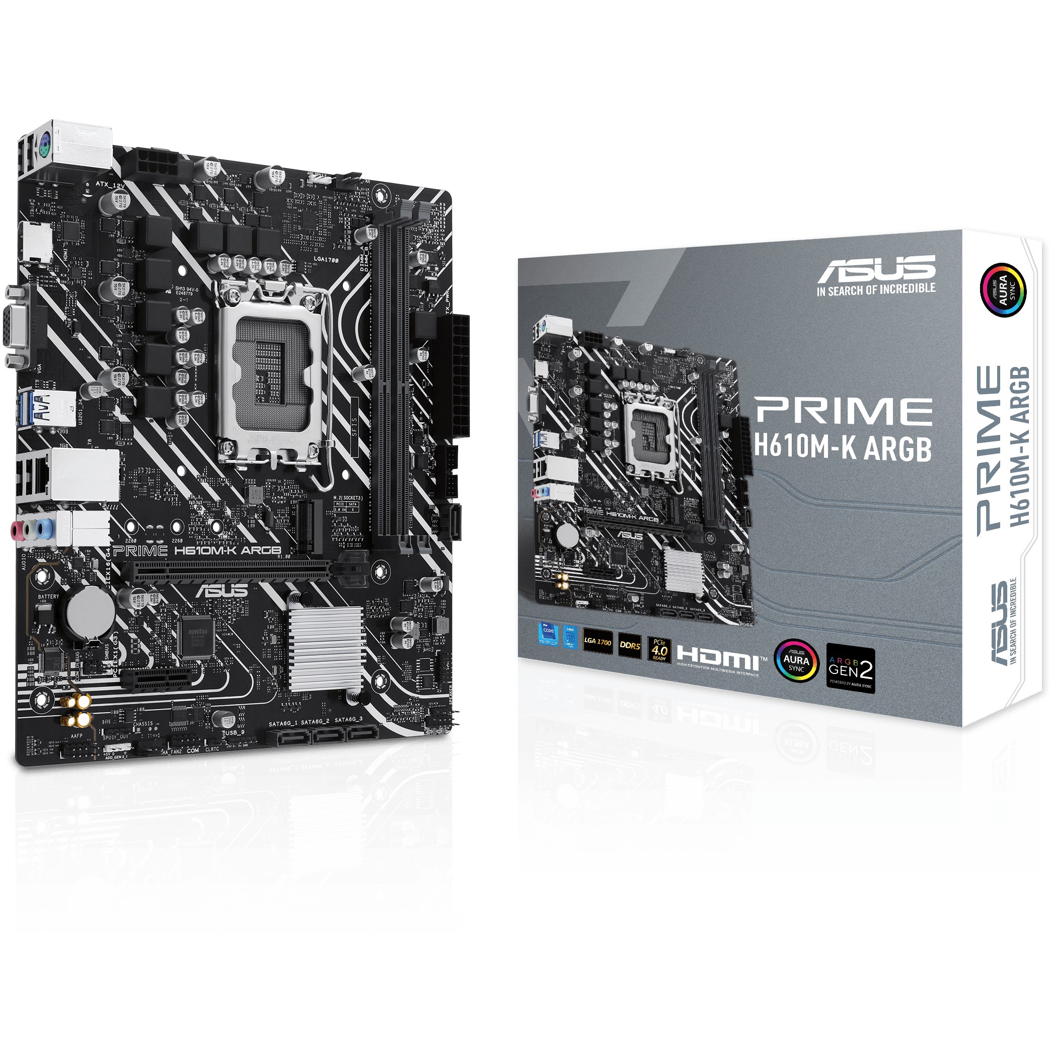 Pllakë Amë MB ASUS PRIME H610M-K ARGB, Intel 1700, DDR5, mATX - Figura 5