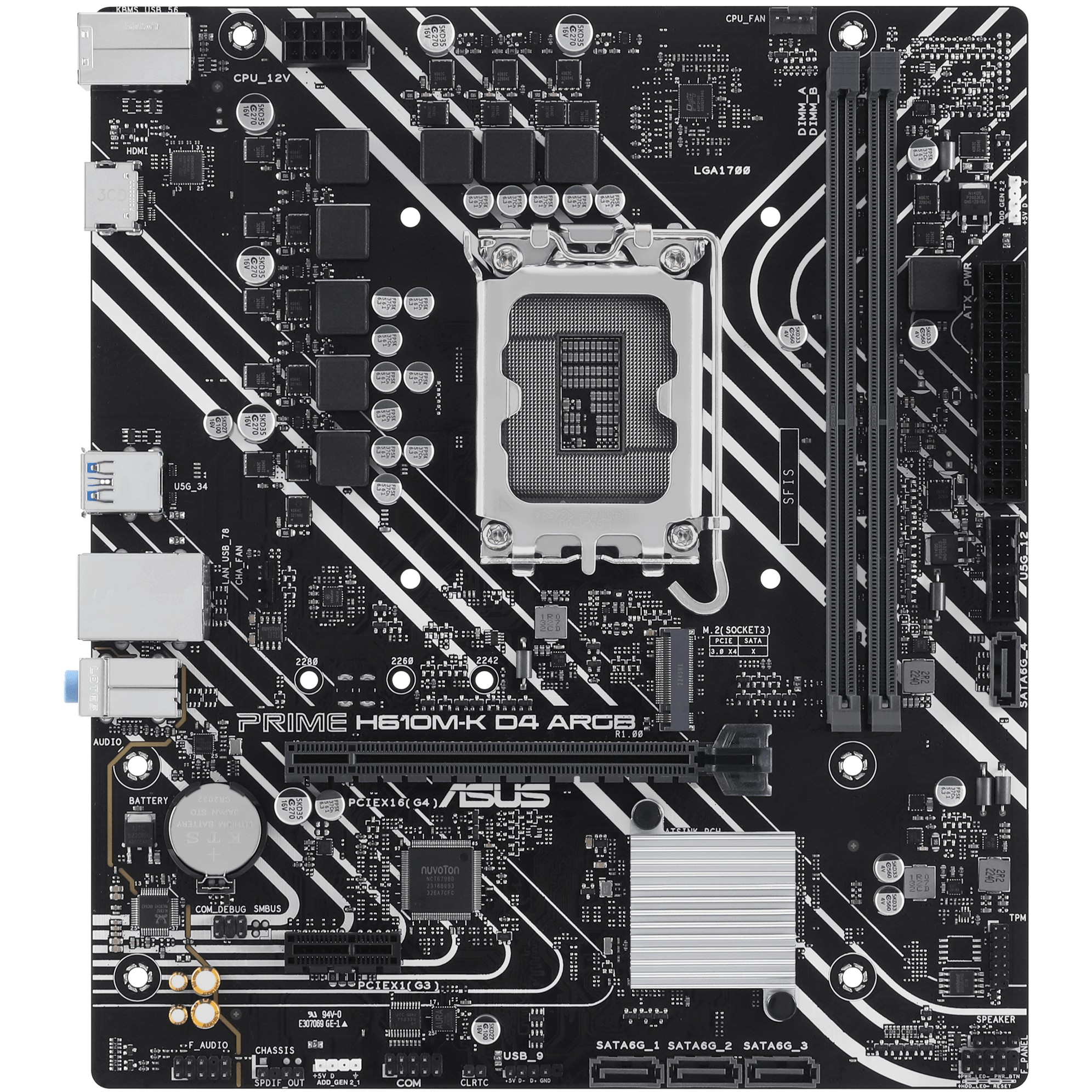 Pllakë Amë MB Intel MB ASUS PRIME H610M-K D4 ARGB / LGA 1700 / DDR4 / mATX - Figura 2