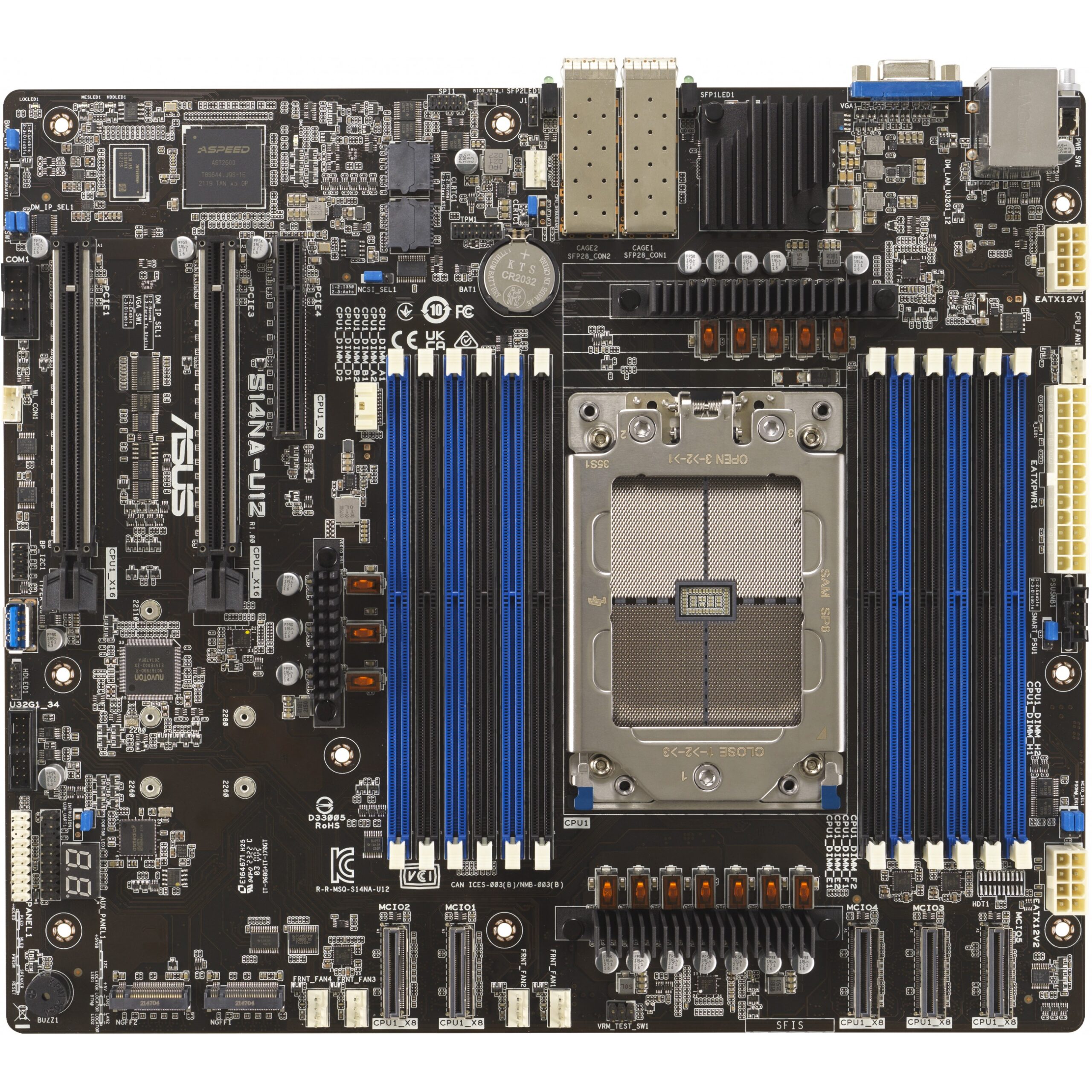 Pllakë Amë MB Server ASUS S14NA-U12 / ASMB11 CEB / LGA 4844 / DDR5 - Figura 3