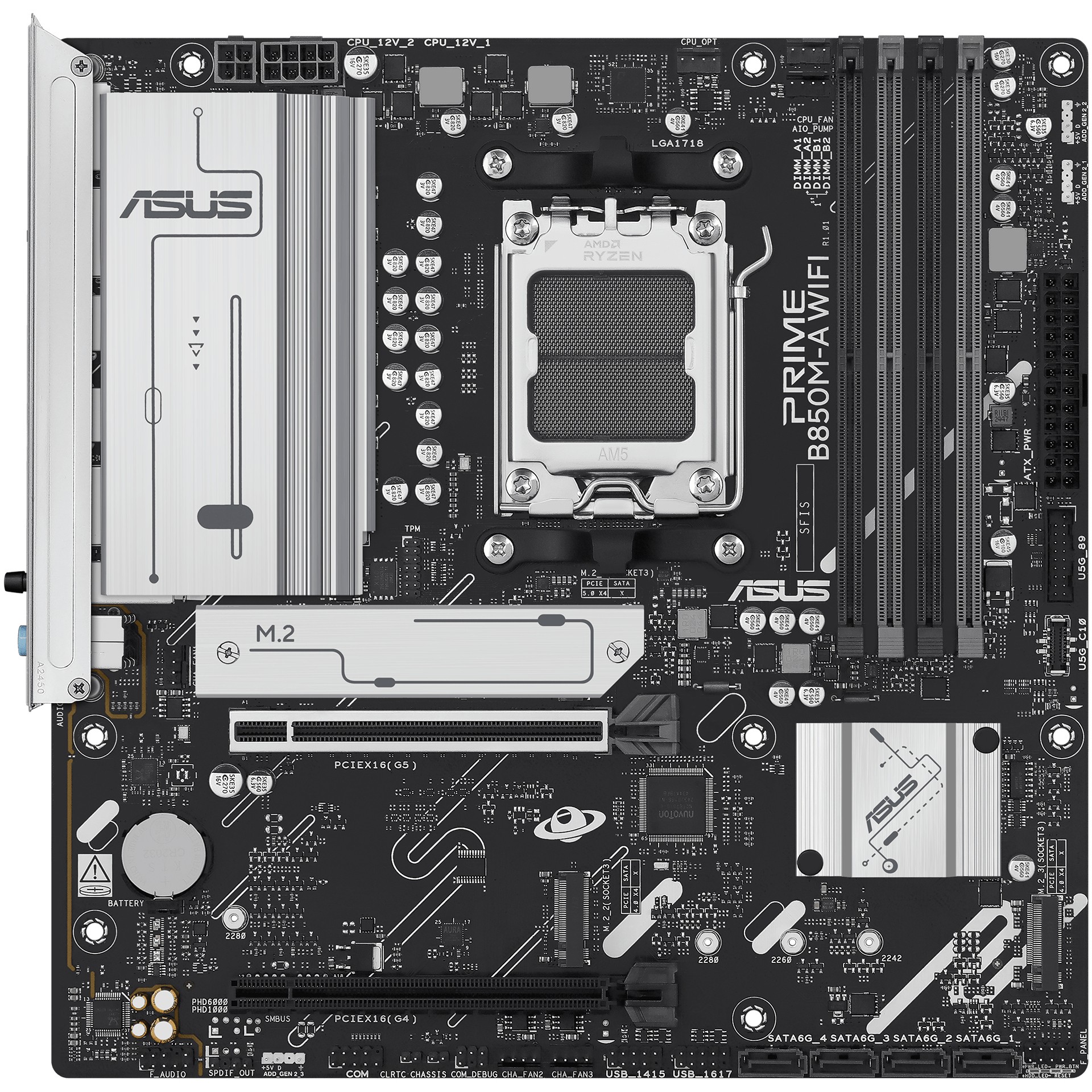 Pllakë Amë MB AMD ASUS PRIME B850M-A WIFI / AM5 / DDR5 / HDMI+DP - Figura 3