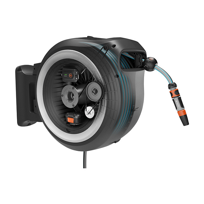 Pastures me Presion - Gardena Cordless wall-mounted hose reel PowerRoll XXL P4A solo with 40 m, 18V - Figura 2