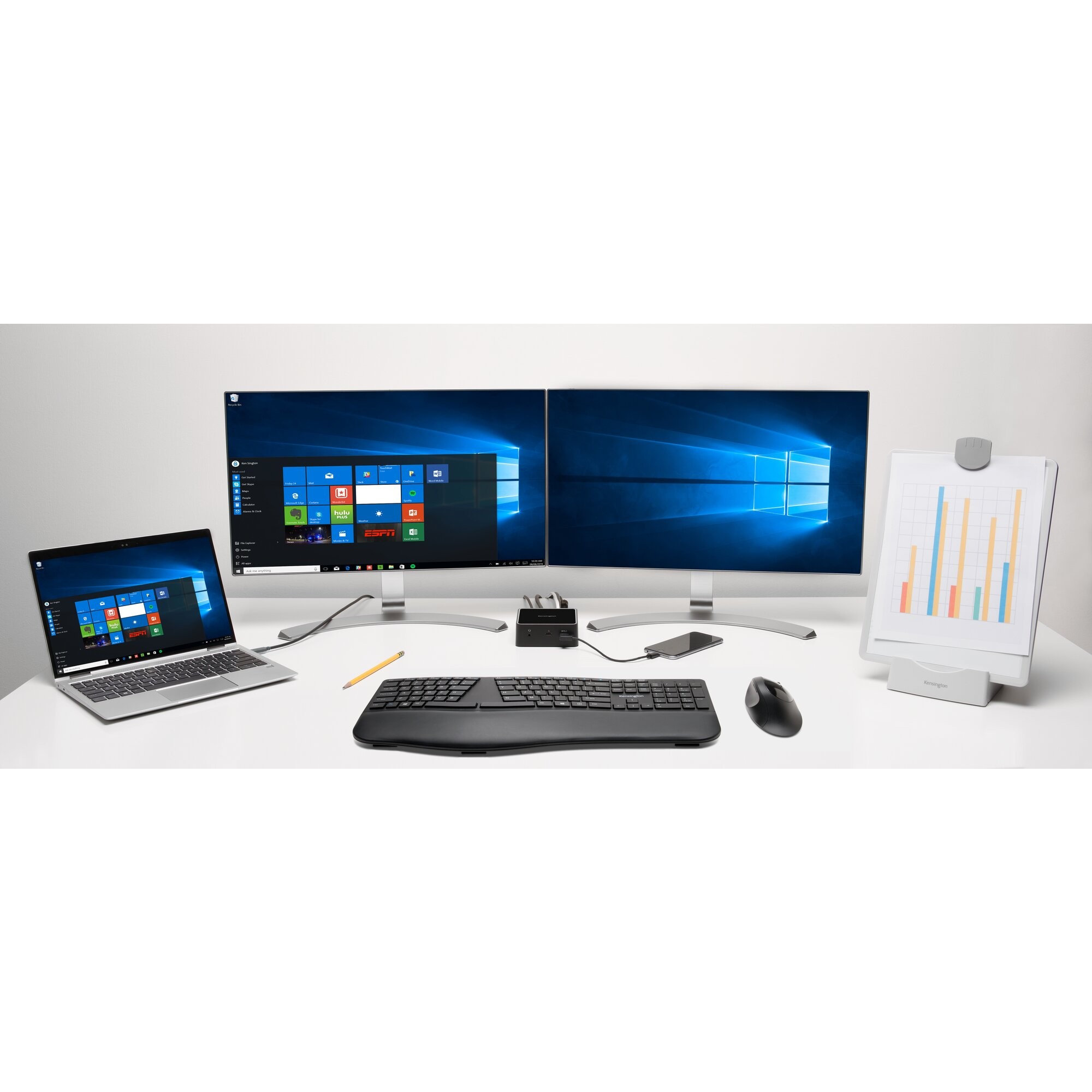 Tastierë pa kabllo Kensington Pro Fit Ergo / QWERTZ - Zezë - Figura 5