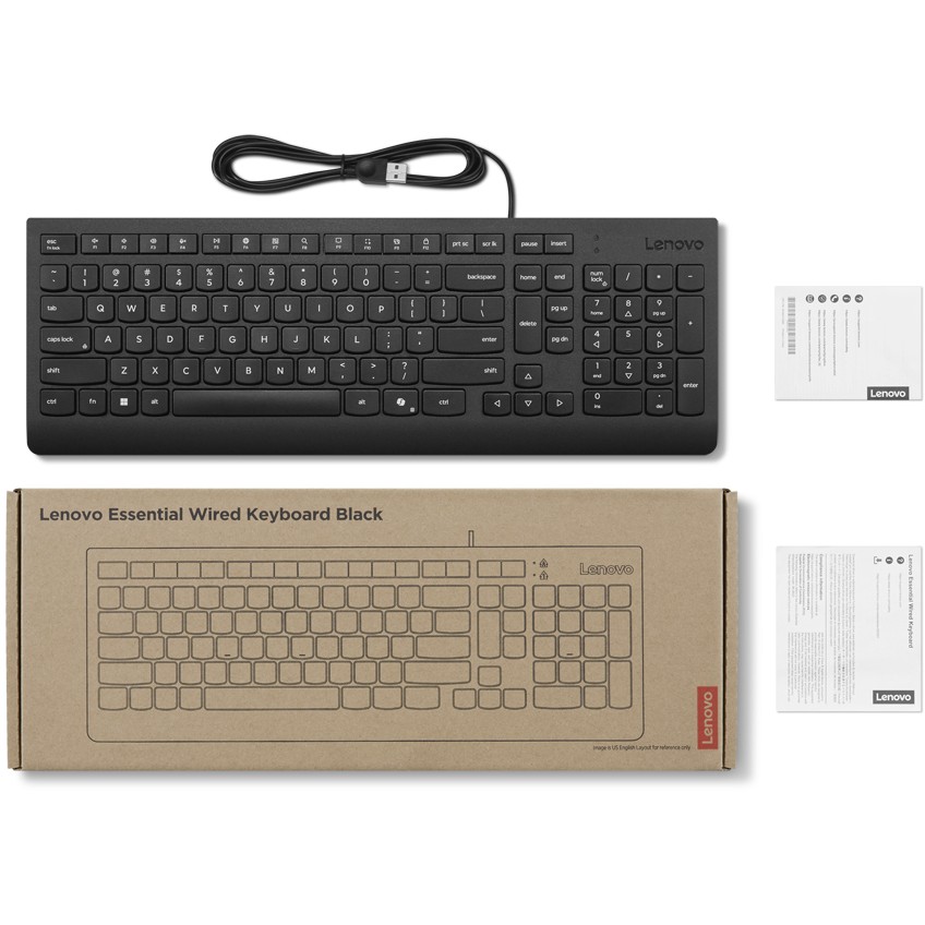 Tastierë me kabllo Lenovo Essential / German Layout - Zezë - Figura 3