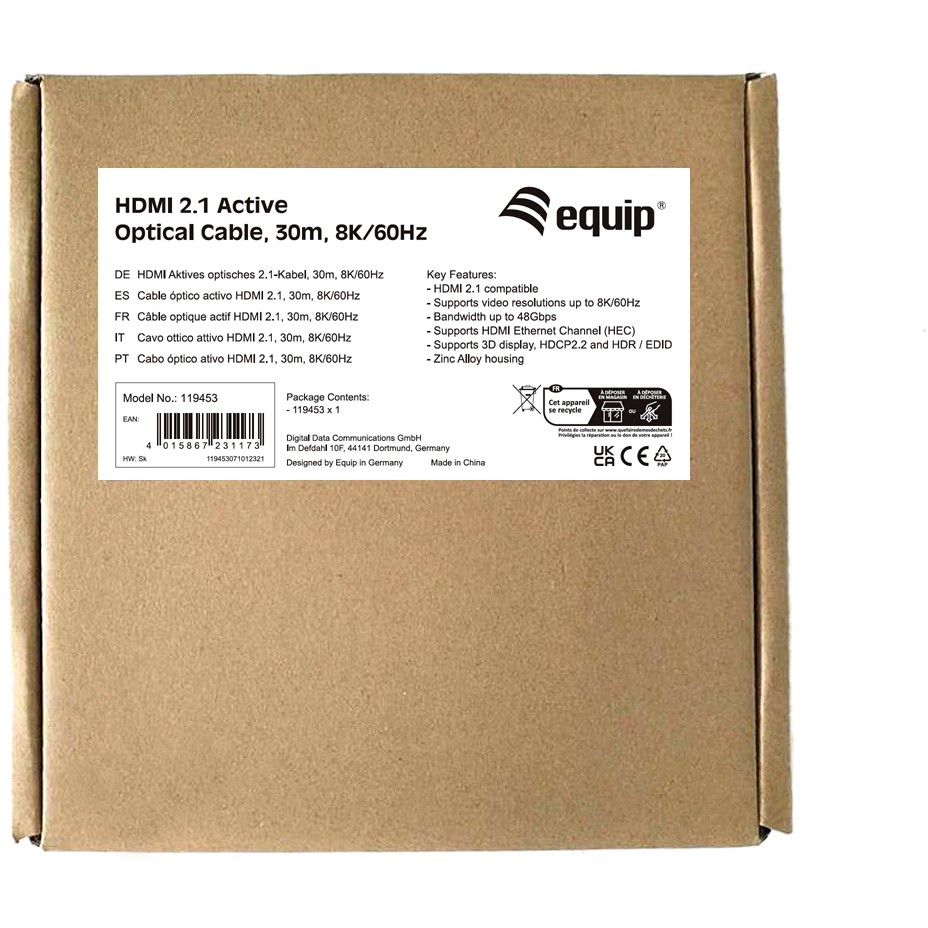 Kabllo HDMI Ultra High-Speed / Ethernet 2.1 / A-A / 30.0m / 8K60Hz - Figura 5