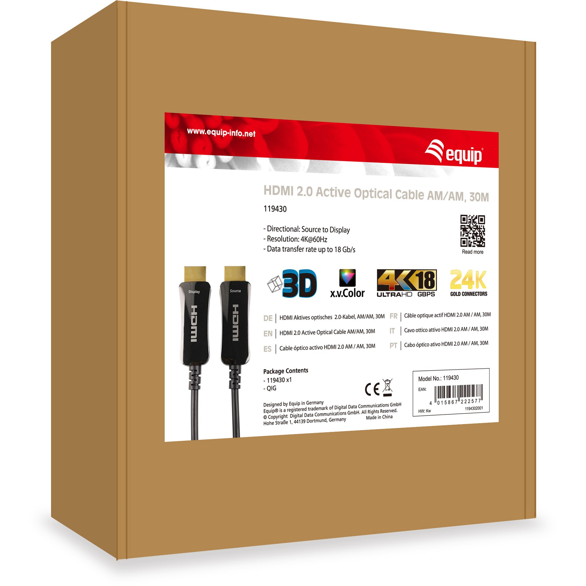 Kabllo HDMI High-Speed / Ethernet 2.0 / A-A / 30.0m / 4K60Hz - Figura 4