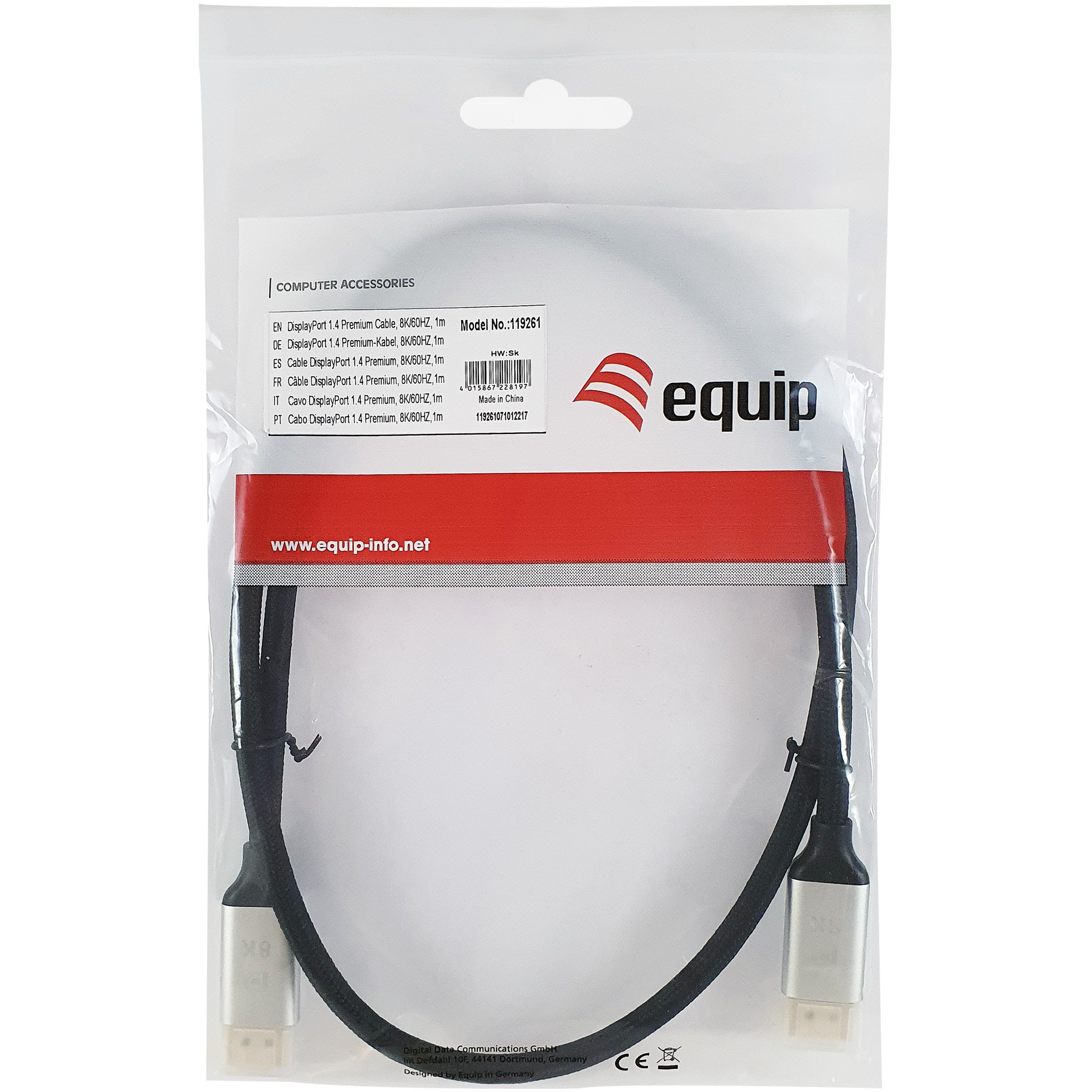 Kabllo DisplayPort Equip 1.4 (St/St) 5.00m / 8K/60Hz / HDCP / Premium – Zezë - Figura 3