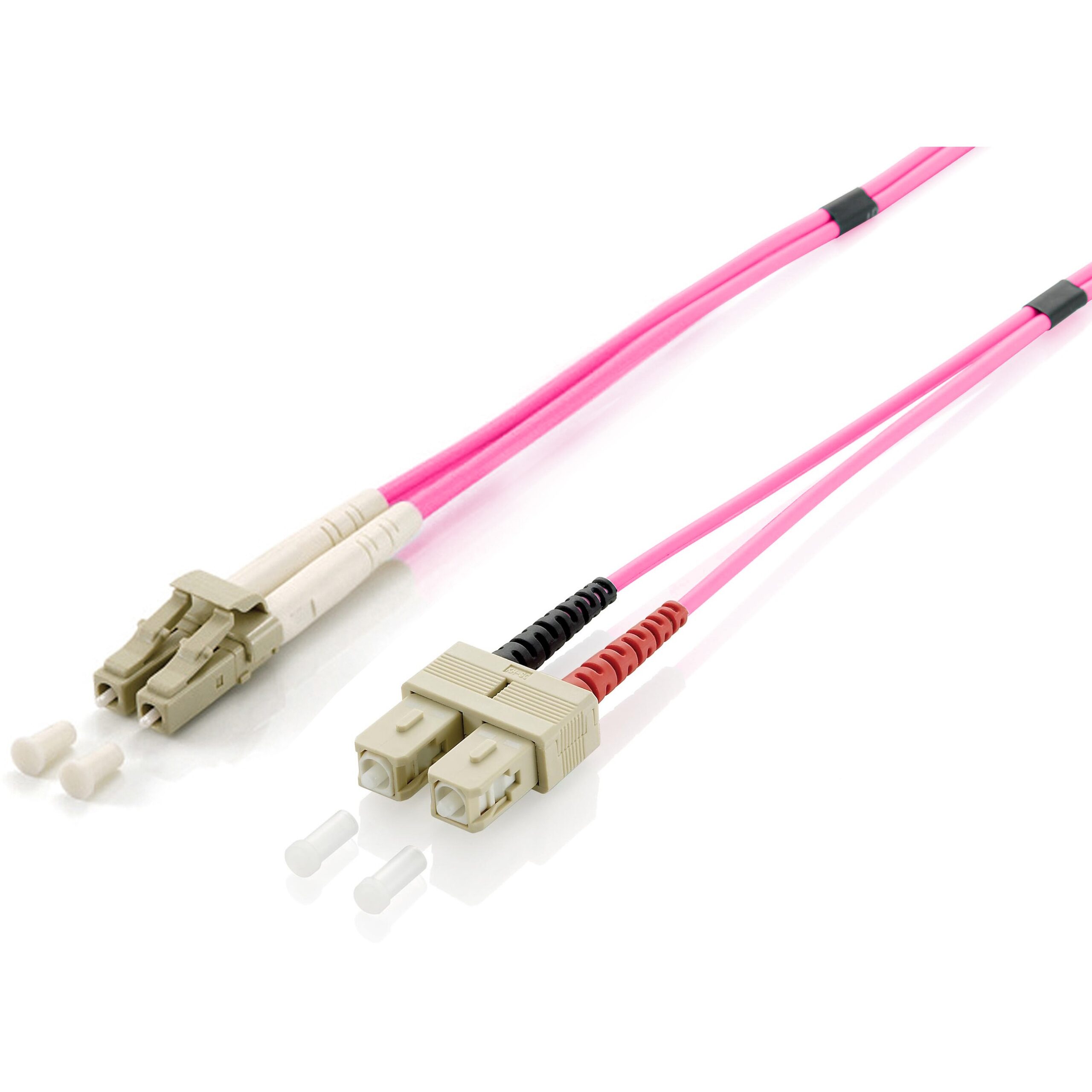 Kabllo Optike për Rrjet Equip / Patch Cable / LC-SC / OM4 / Multimode / Duplex / 10.00m / Polybag – Rozë