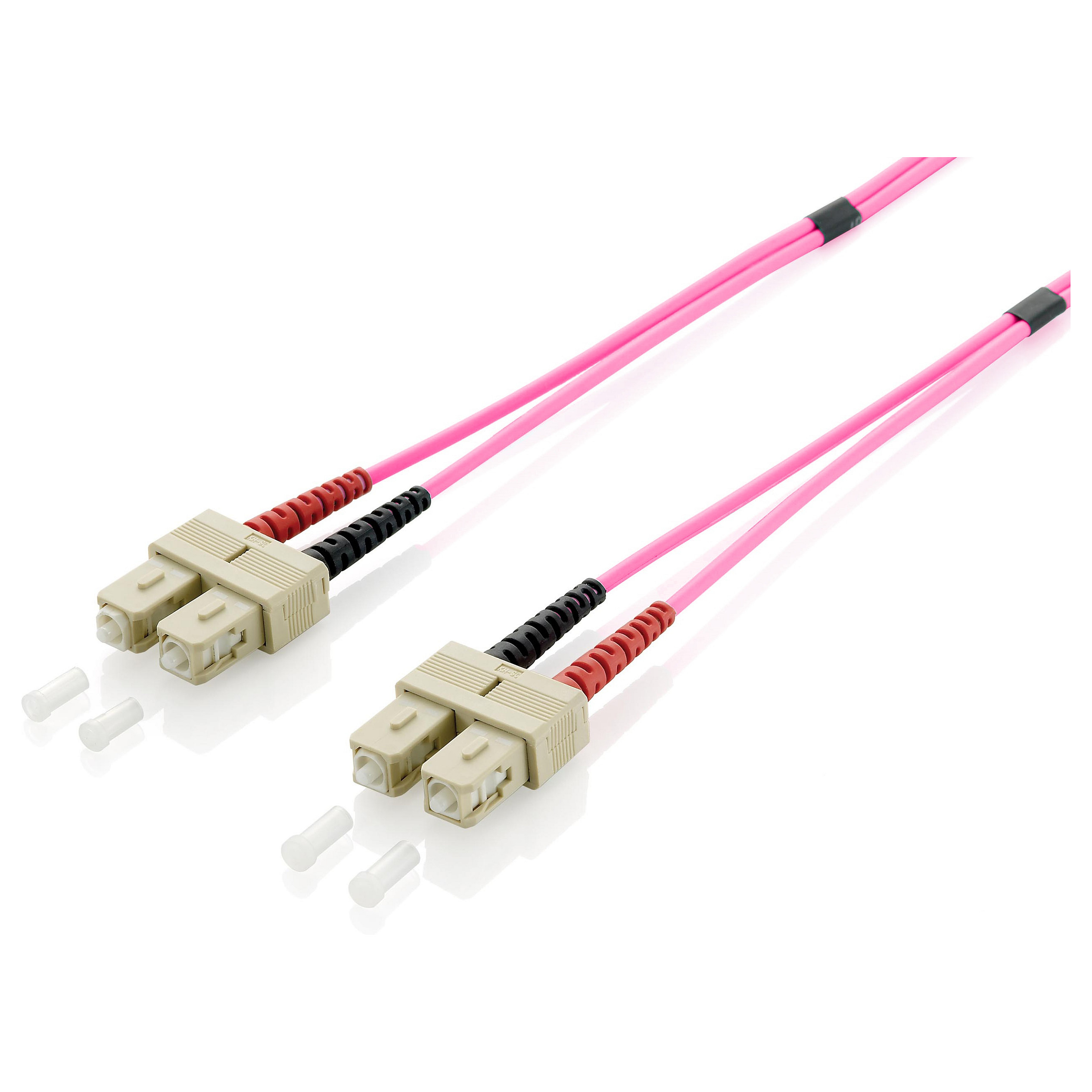 Kabllo optike për rrjet Equip LWL Patch Cable SC - SC / Multimode Duplex OM4 / 3 m - Rozë