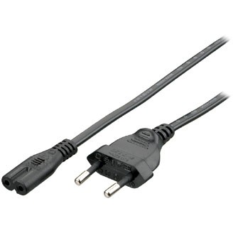 Kabllo për Furnizim me Energji Equip IEC 2-Pin Euro në C7 (Bu) / 1.80m / Polybag - Zezë
