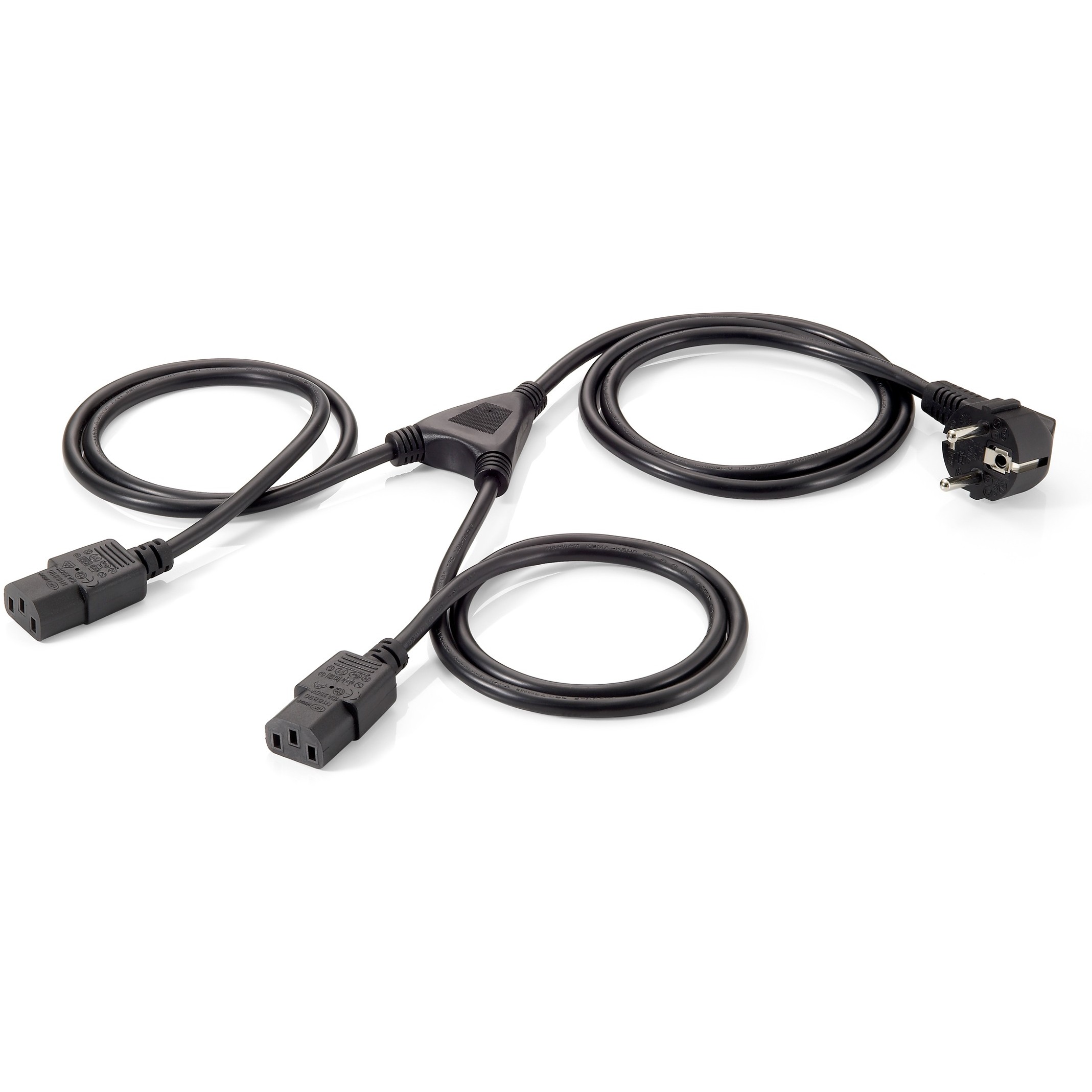 Kabllo për Furnizim me Energji Y Equip Schuko në 2×IEC C13 (St/Bu)
