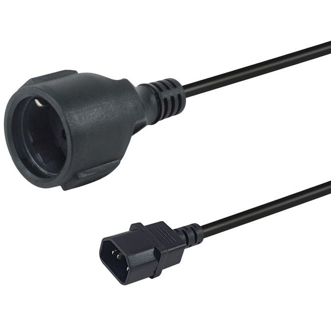 Kabllo për Furnizim me Energji Equip IEC C14 në CEE 7/3 / 0.25m - Zezë