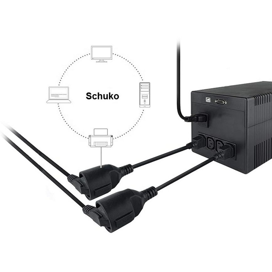 Kabllo për Furnizim me Energji Equip IEC C14 në CEE 7/3 / 0.25m - Zezë - Figura 4