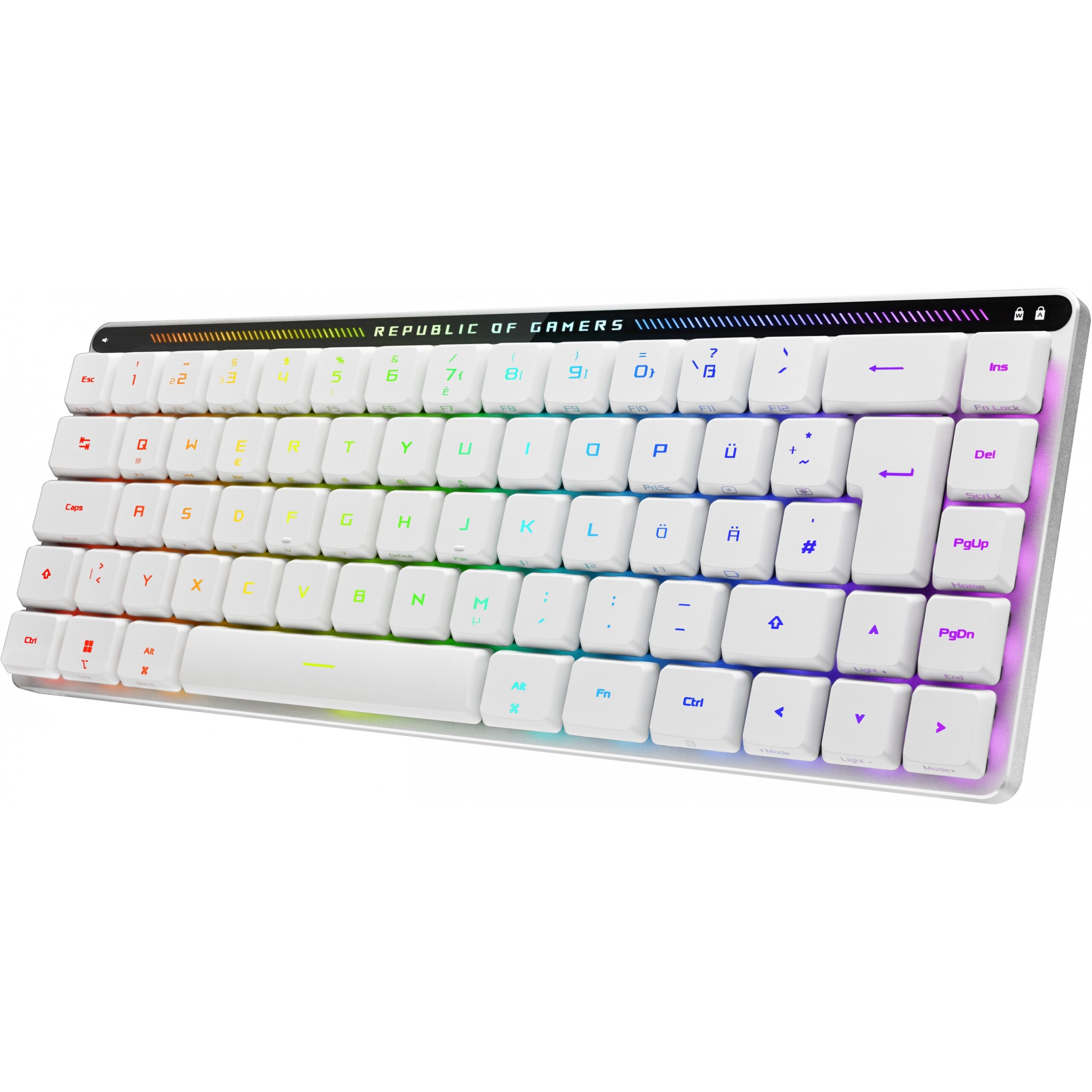 Tastierë Gaming Asus ROG Falchion RX LP RL Swiss RGB LED 65% / Wired & Wireless / Swiss layout - Bardhë - Figura 2