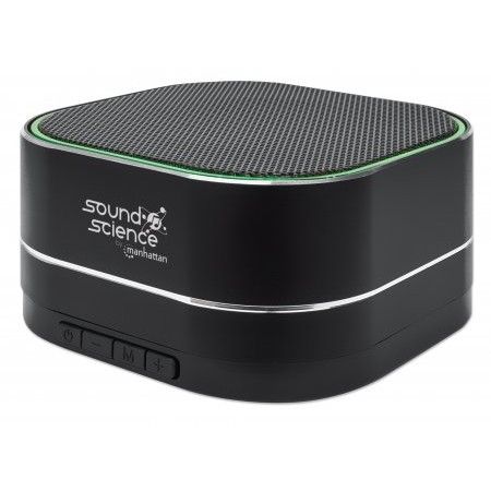 Altoparlant metalik me Bluetooth LED MANHATTAN Sound Science / Kontroll mikrofoni Bluetooth 5.0, Radio FM / microSD / i zi