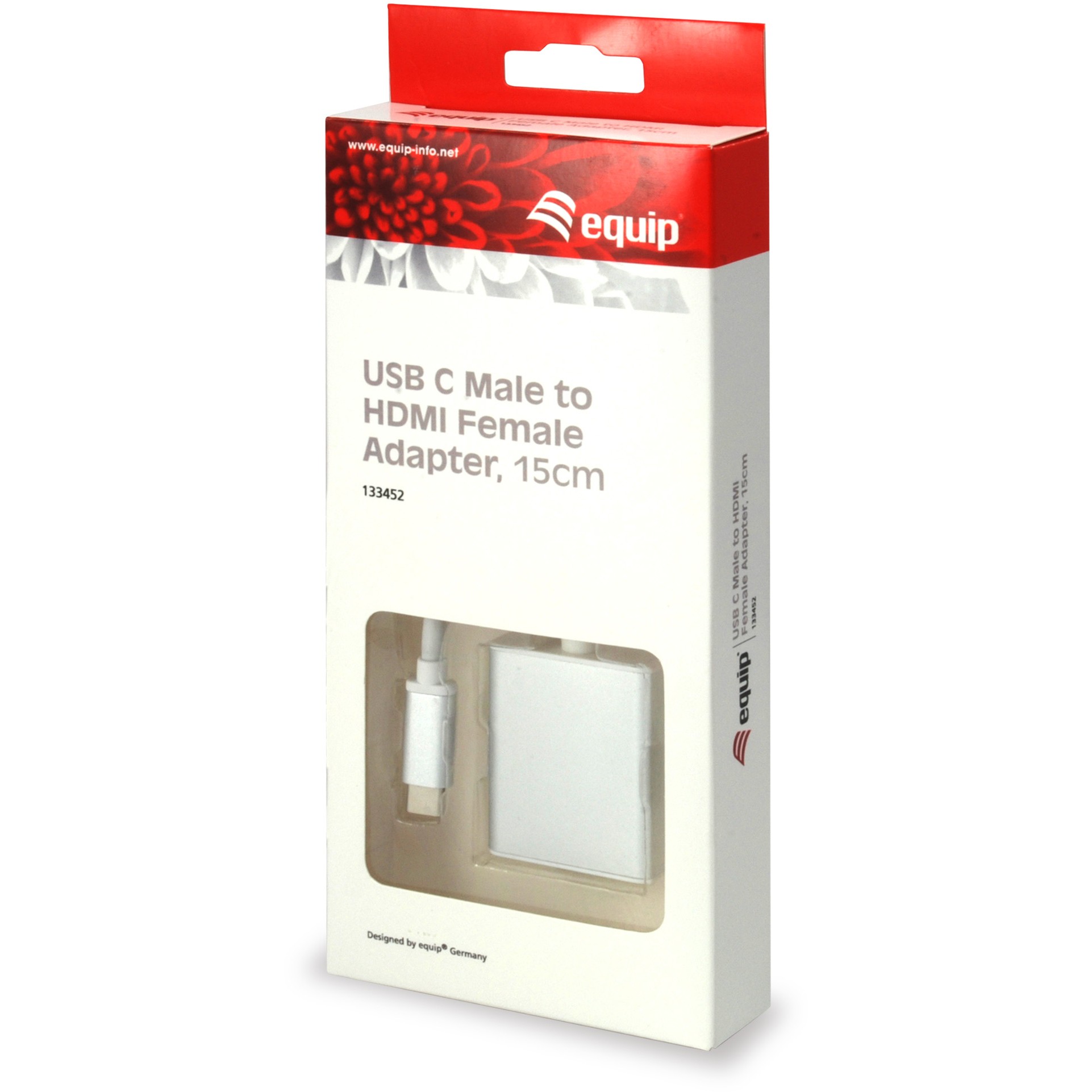 Konverter Equip Adapter USB-C & HDMI 4K30Hz 0.15m / e bardhë - Figura 4