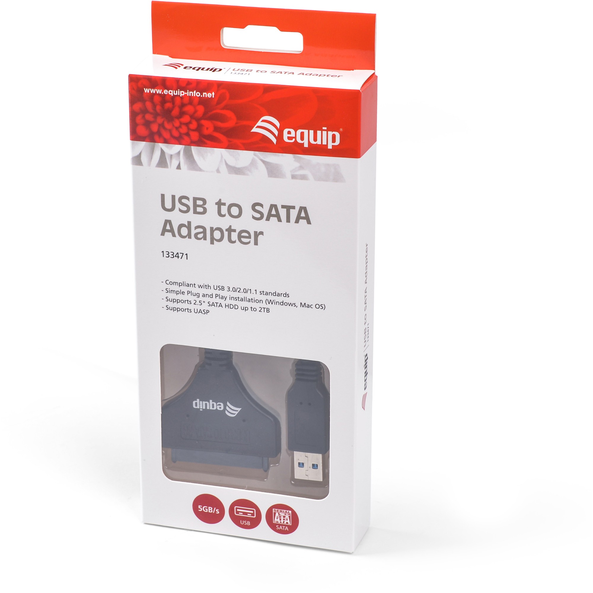 Equip Adapter USB3.0-& SATA Kabel -5Gbs 0.50m sw - Figura 5