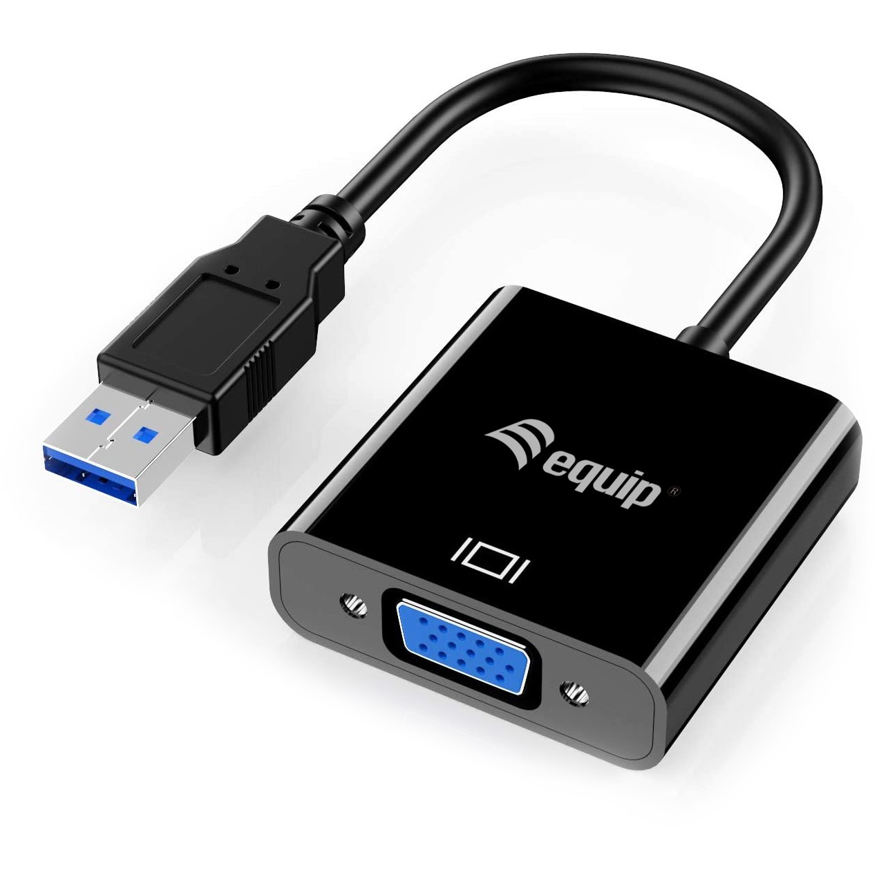 Kabllo USB Equip USB 3.0 në VGA HD15 / 1920×1080@60Hz / 0.15m - Zezë