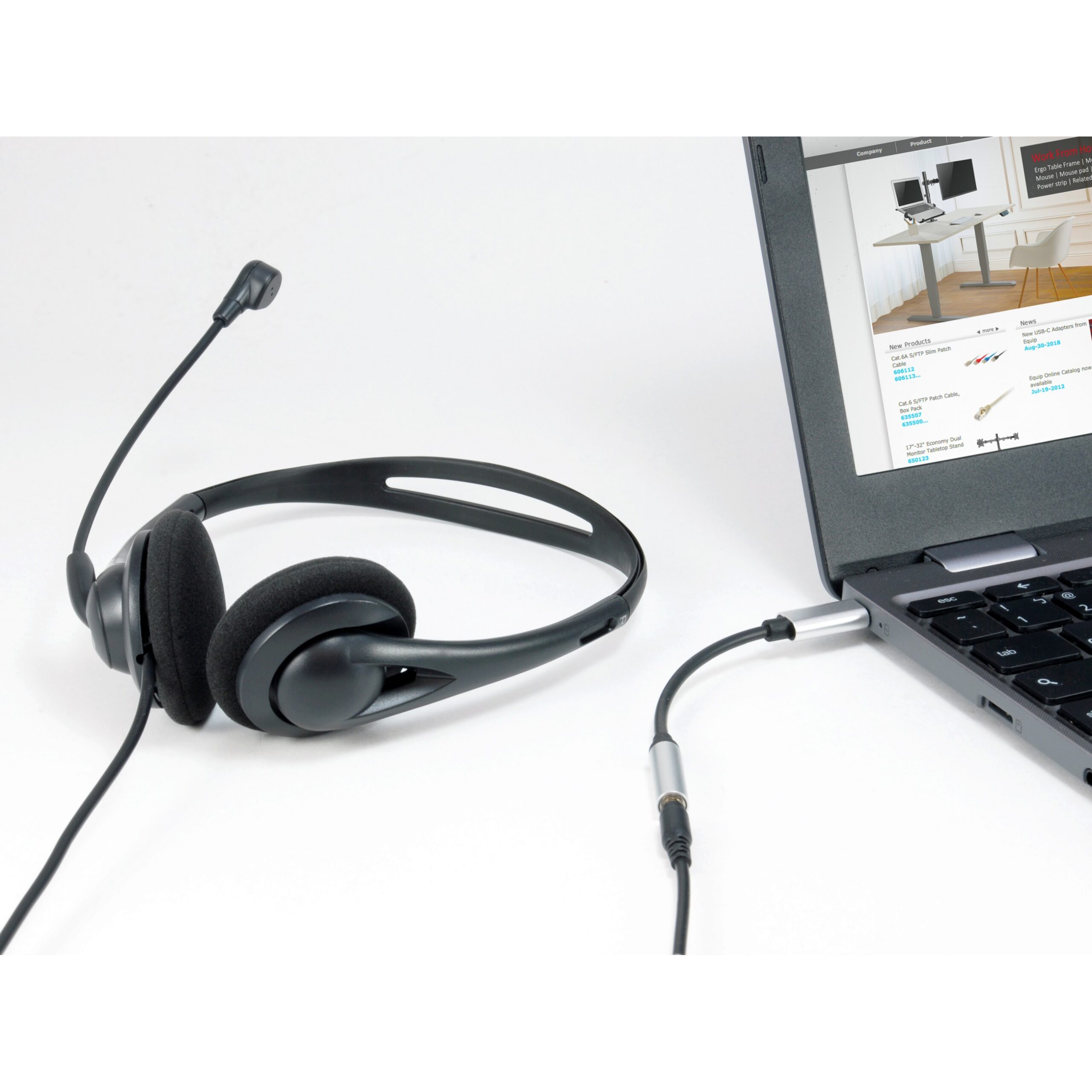 Kabllo USB-C–Audio DAC / Equip / 4Pin 3.5mm St/Bu / 0.15m - Zezë - Figura 2