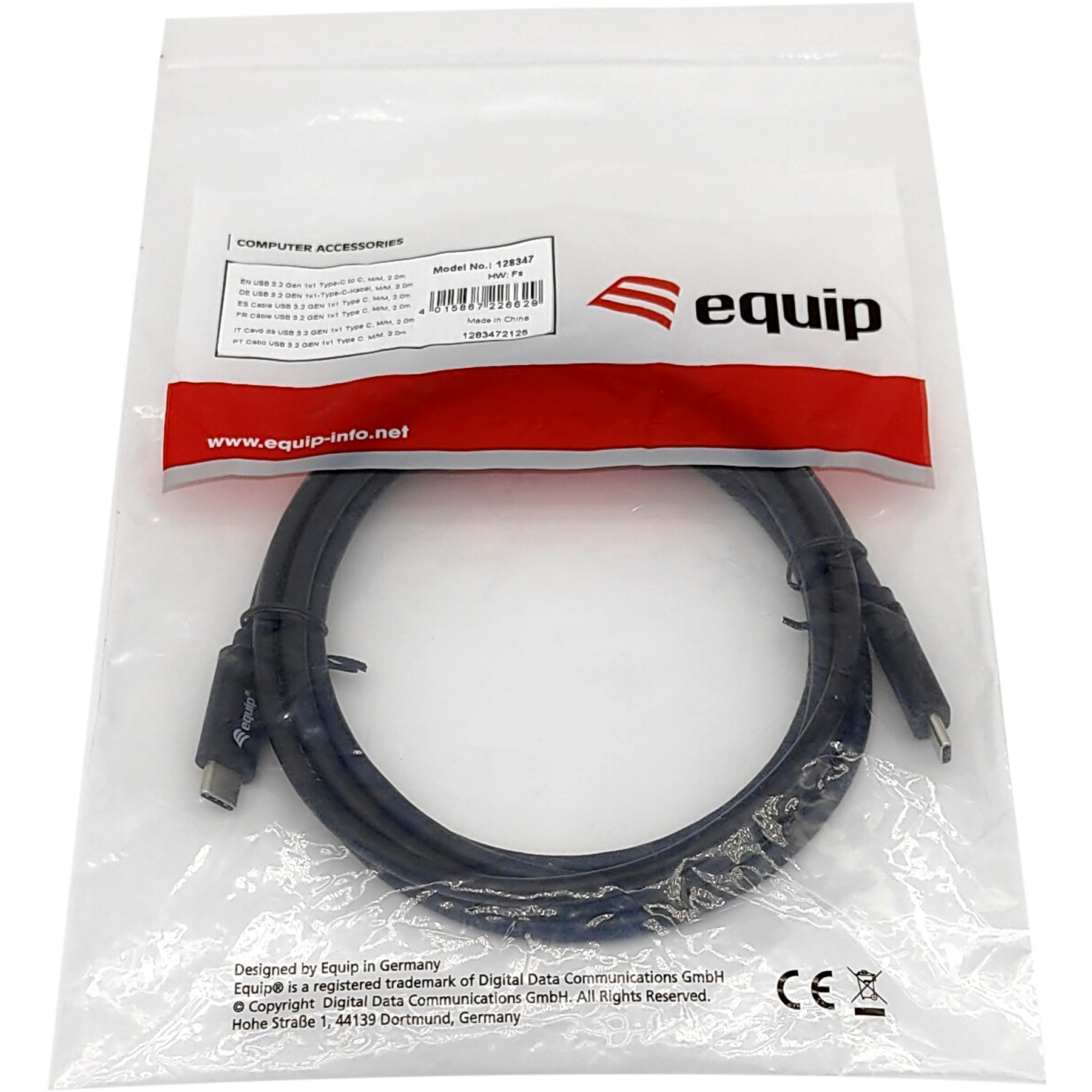 Kabllo Equip USB-C 3.0 & C St/St 2.00m 3A/20V / e zezë - Figura 3