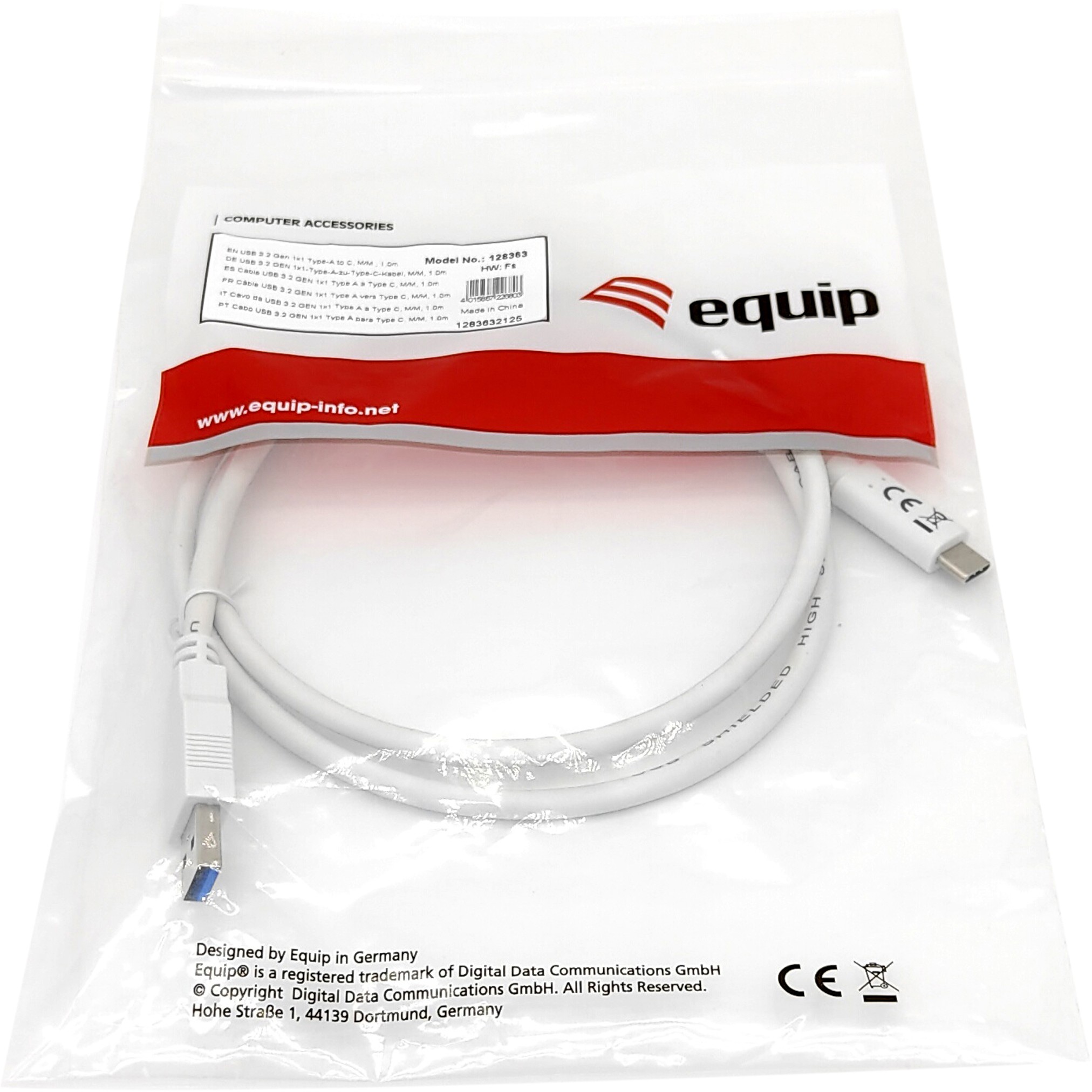 Kabllo Equip USB-A 3.2 & C St/St 2.00m 3A/20V / e bardhë - Figura 3
