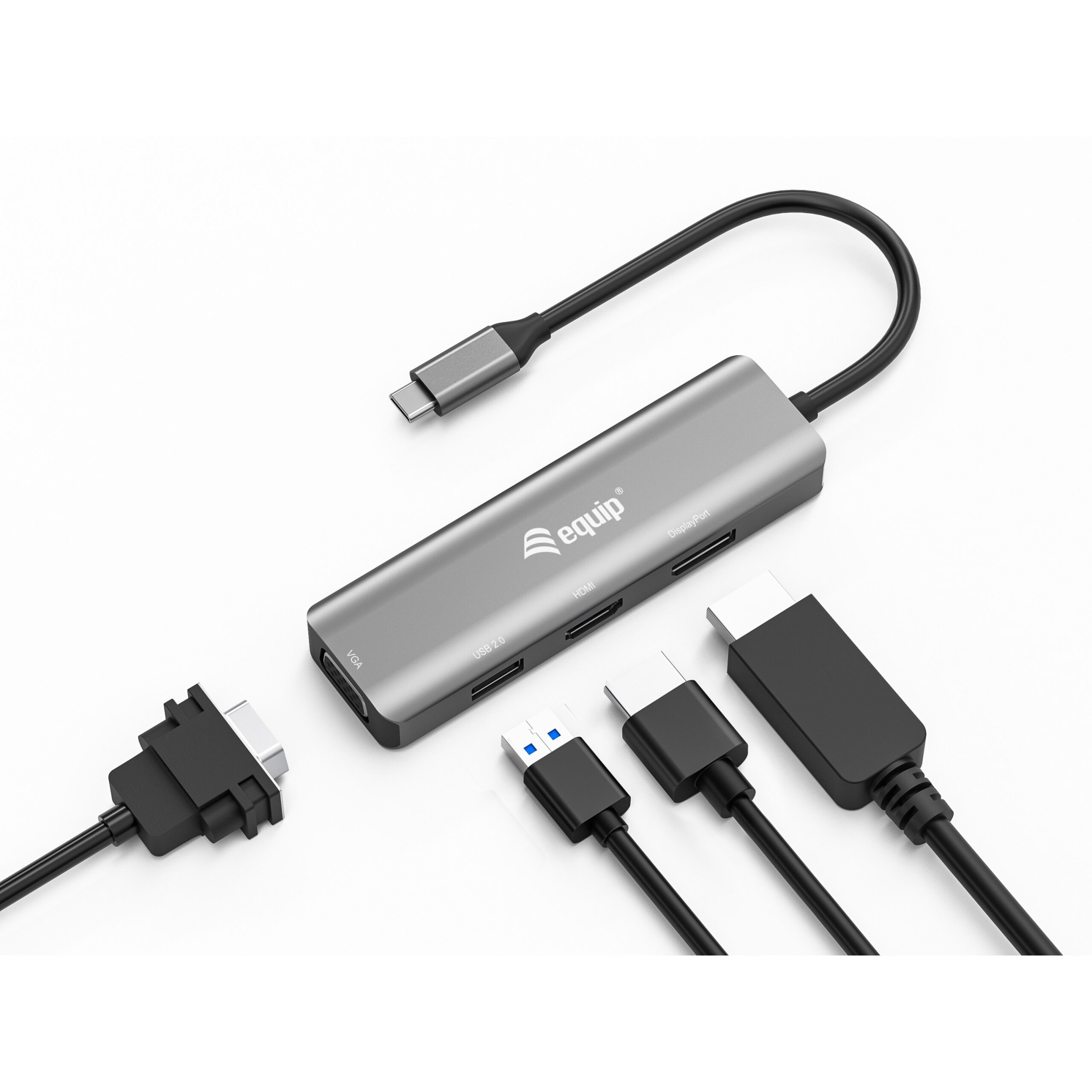 Docking Station Equip USB-C & HDMI/DisplayPort/VGA 4K/1080P/60Hz / Gri - Figura 4