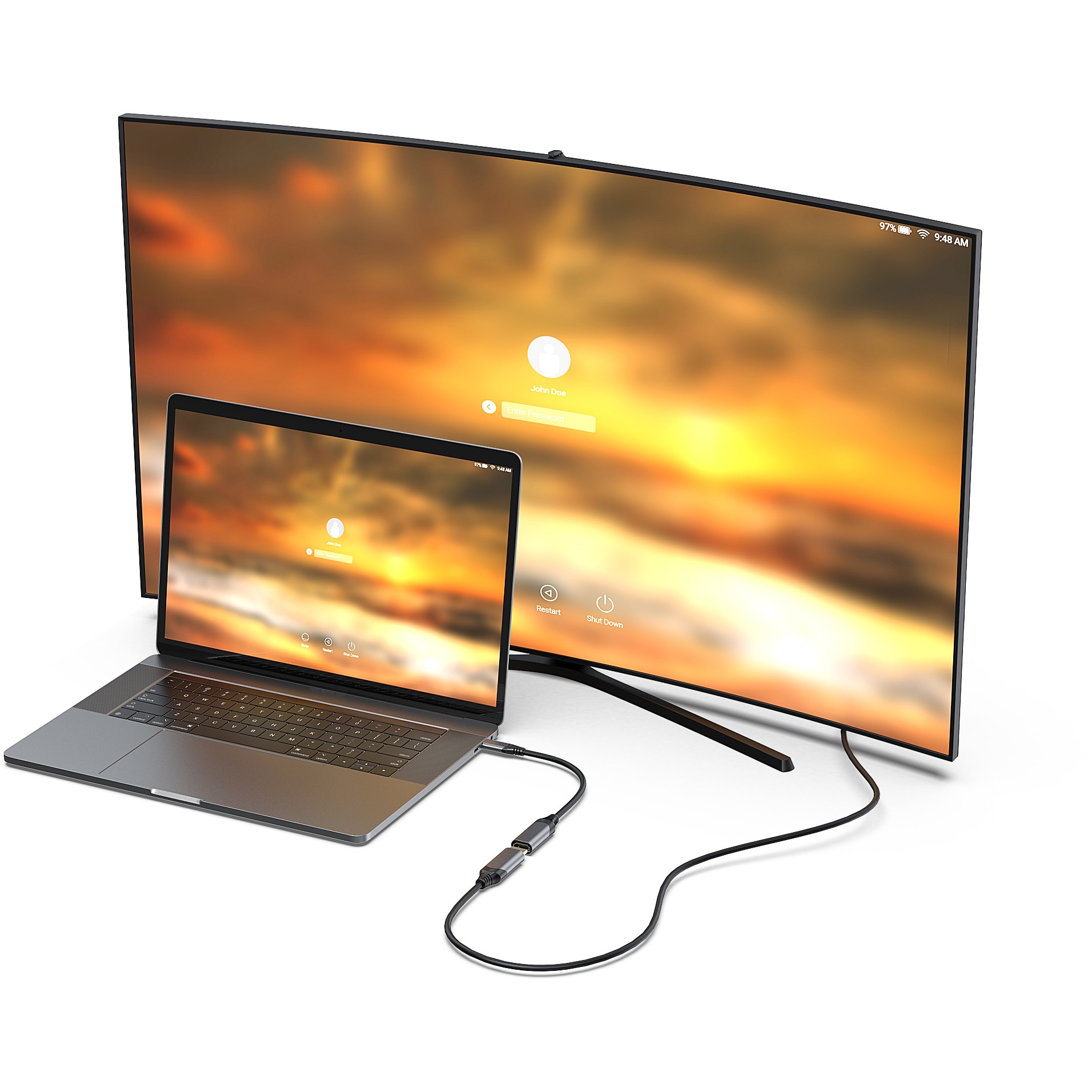 Kabllo Adapter Equip USB-C & HDMI 2.1 8K60Hz 0.15m / Gri - Figura 2