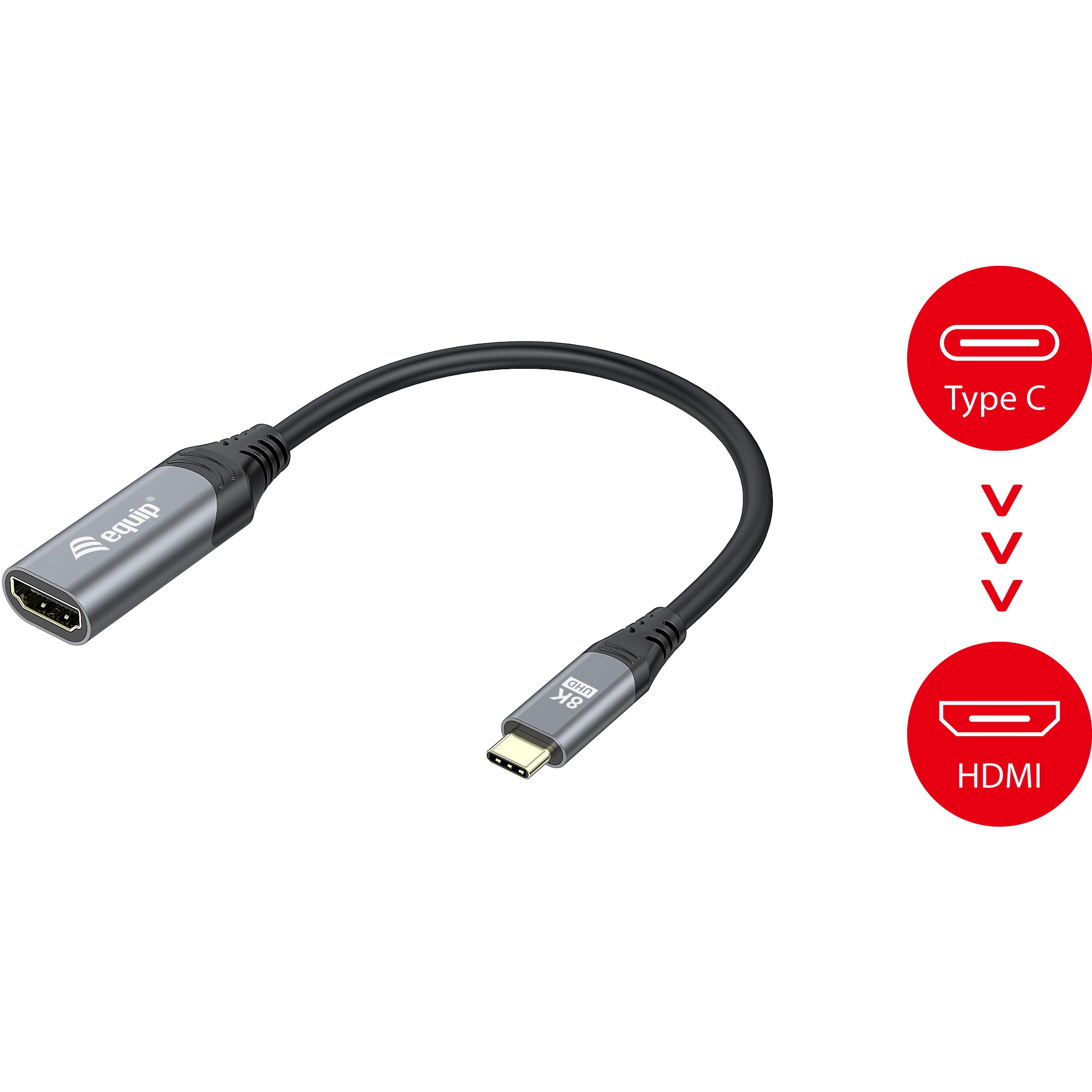 Kabllo Adapter Equip USB-C & HDMI 2.1 8K60Hz 0.15m / Gri - Figura 4