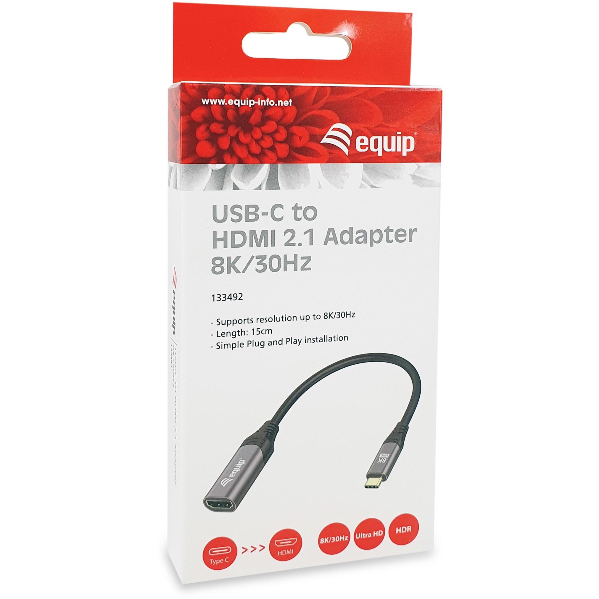 Kabllo Adapter Equip USB-C & HDMI 2.1 8K60Hz 0.15m / Gri - Figura 5
