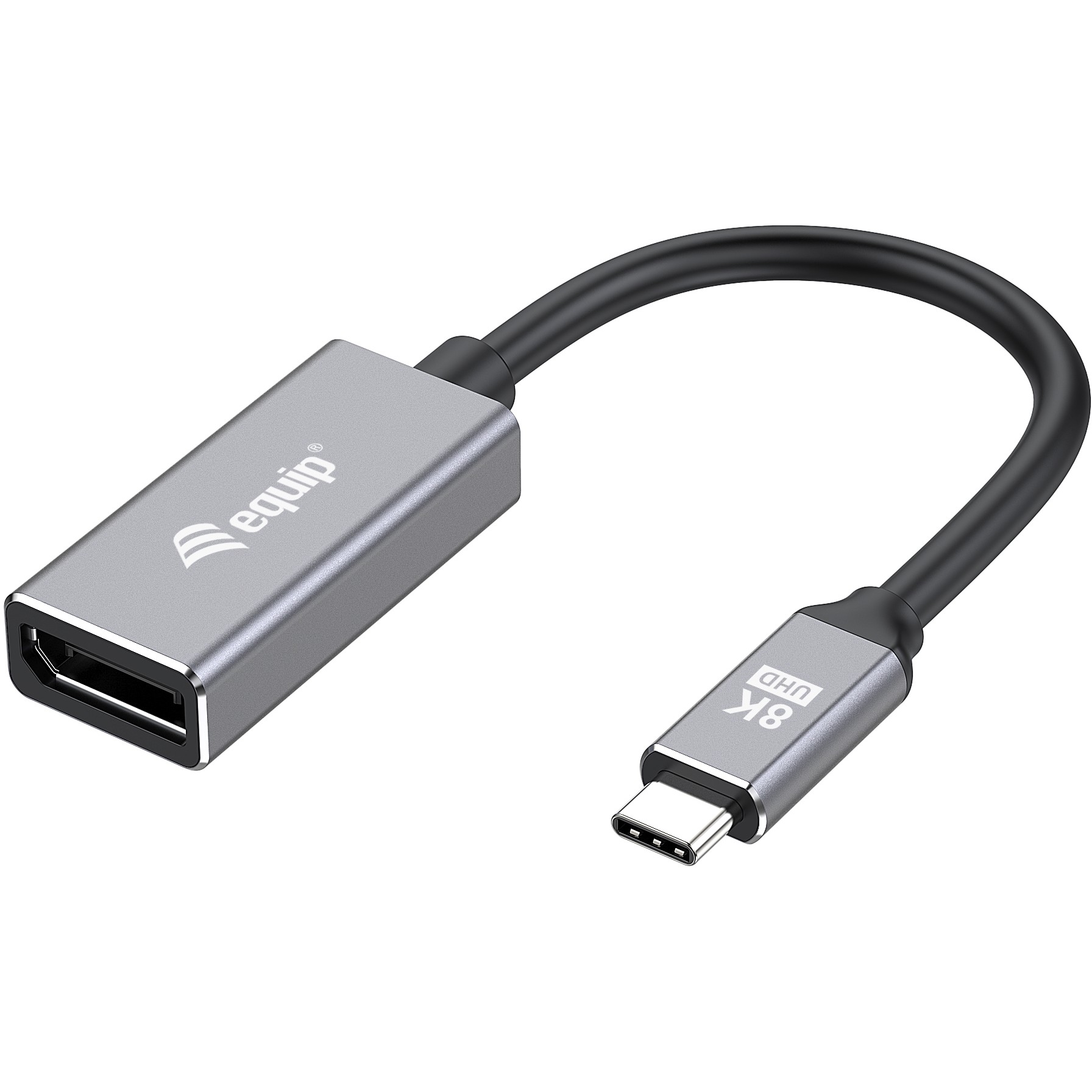 Kabllo Adapter Equip USB-C & DisplayPort 1.4 8K60Hz 0.15m / Gri