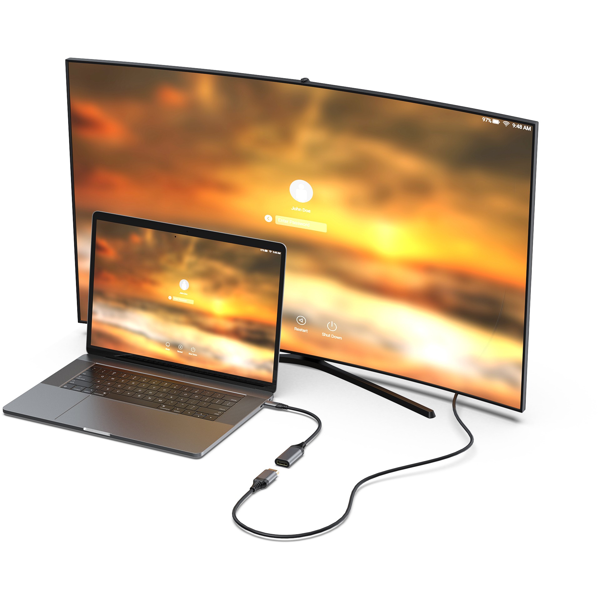 Kabllo Adapter Equip USB-C & DisplayPort 1.4 8K60Hz 0.15m / Gri - Figura 2